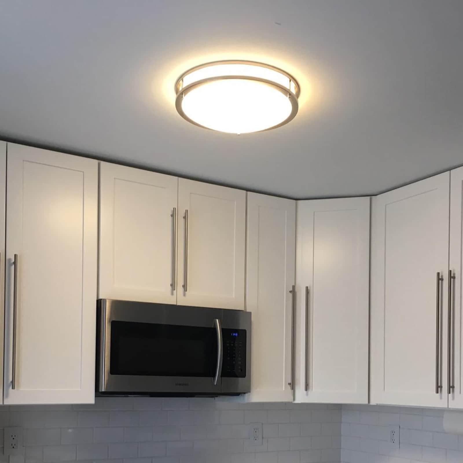 Luxrite 14 Inch LED Flush Mount Ceiling Light, Color Temperature Selectable 2700K / 3000K / 3500K / 4000K / 5000K