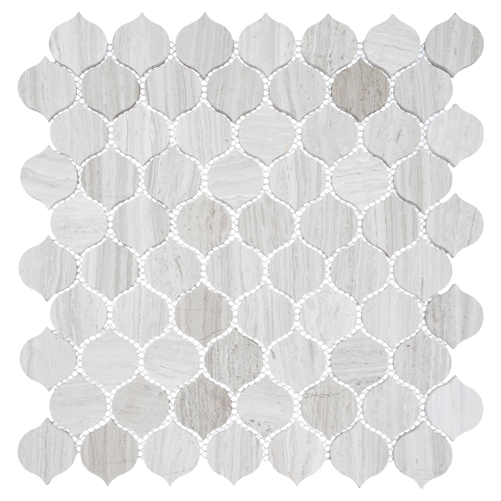 Andova Dayberry 1.5" Marble Arabesque Mosaic Kitchen Backsplash, Bathroom, Shower, Pool, Wall and Floor Tile