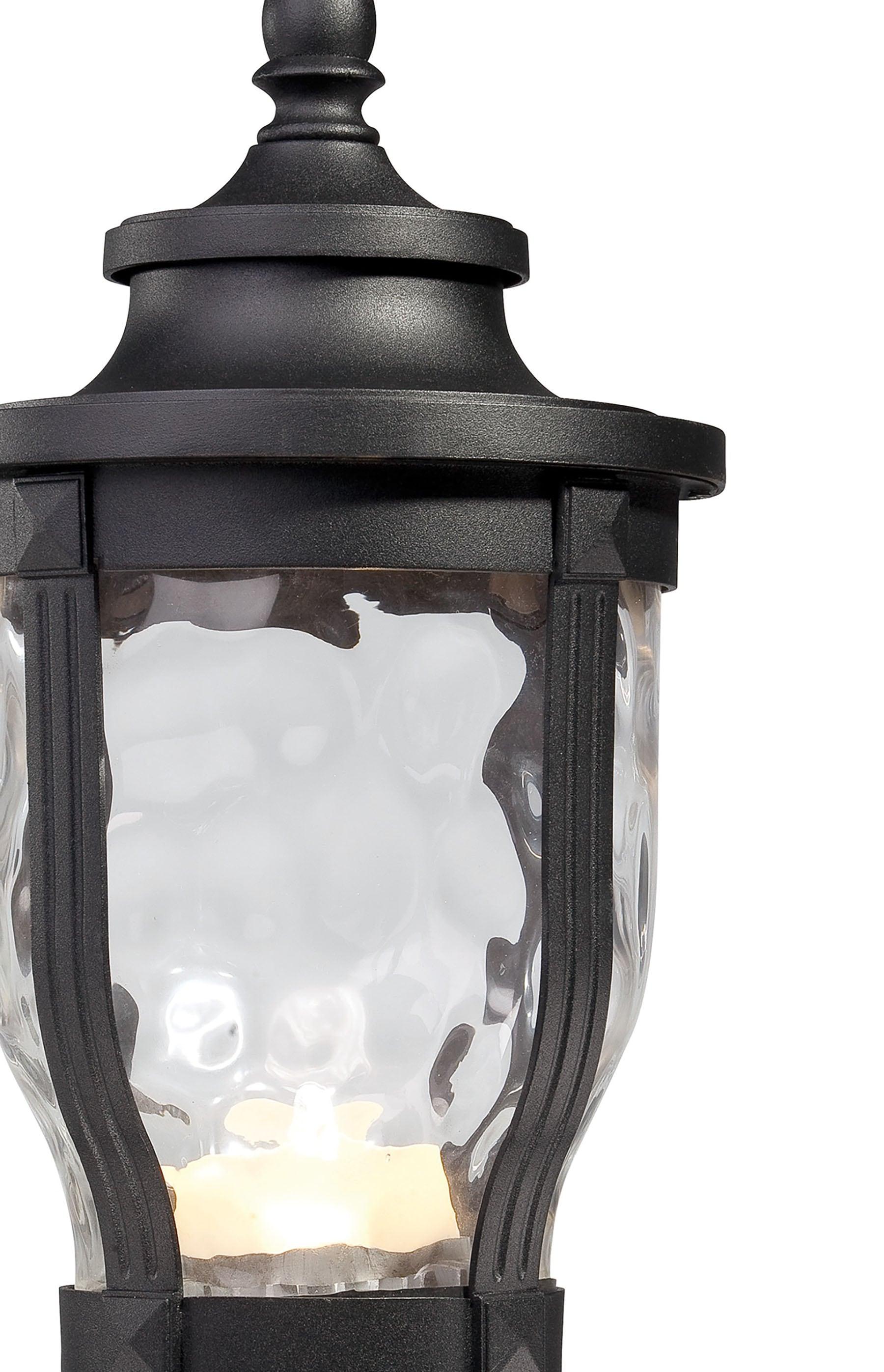 Minka Lavery Vintage Outdoor Post Light Fixture Black LED 19 1/4" Clear Hammered Glass for Post Exterior Barn Deck Porch Patio