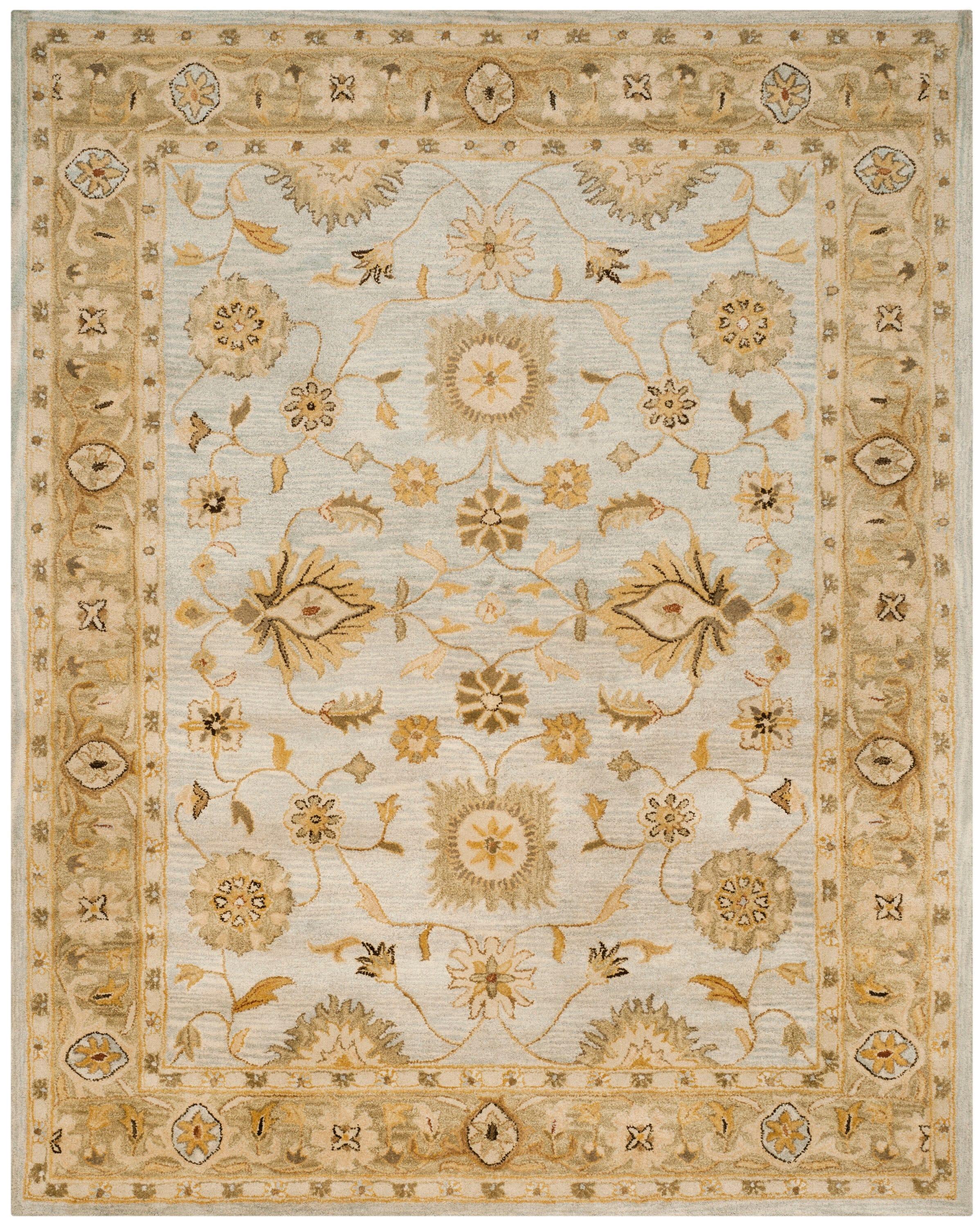 Antiquity AT856 Hand Tufted Area Rug - Light Blue/Sage - 8'3"x11' - Safavieh.