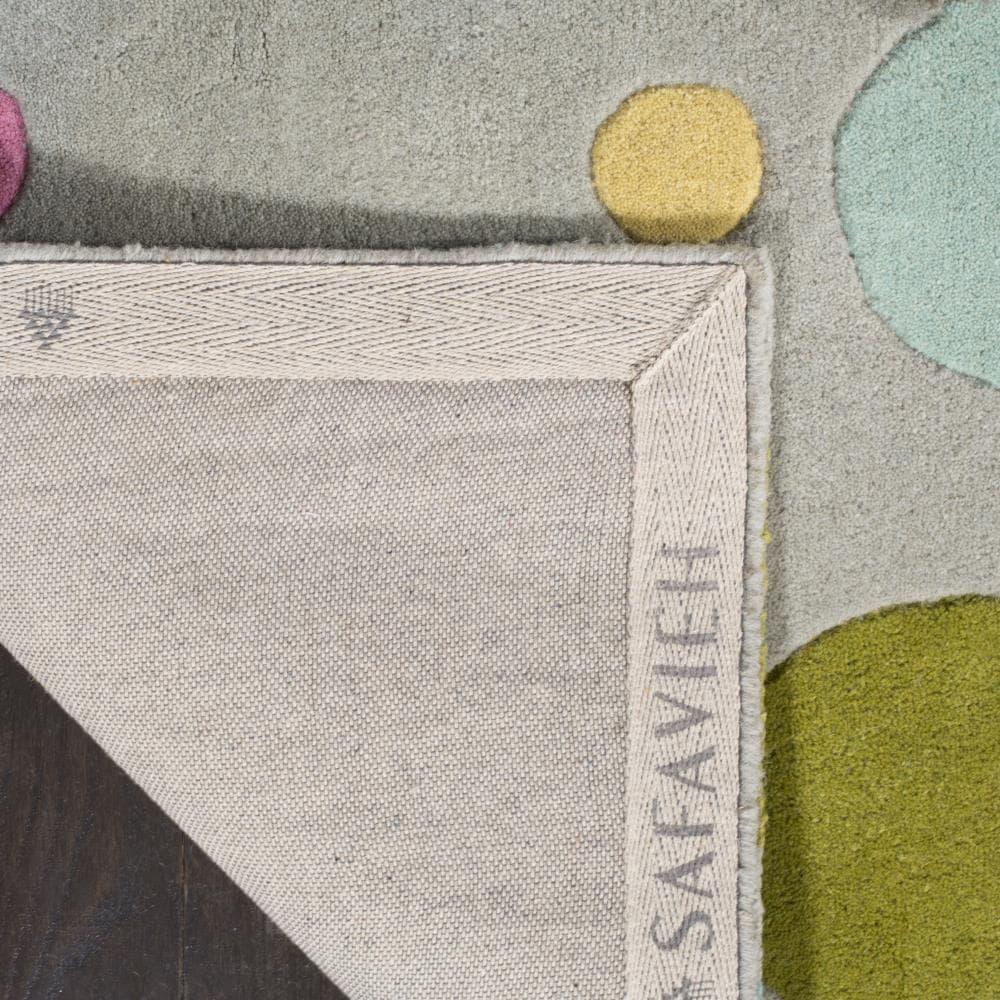 SAFAVIEH Soho Dots Polka Dots Wool Area Rug, Grey/Multi, 5' x 8'
