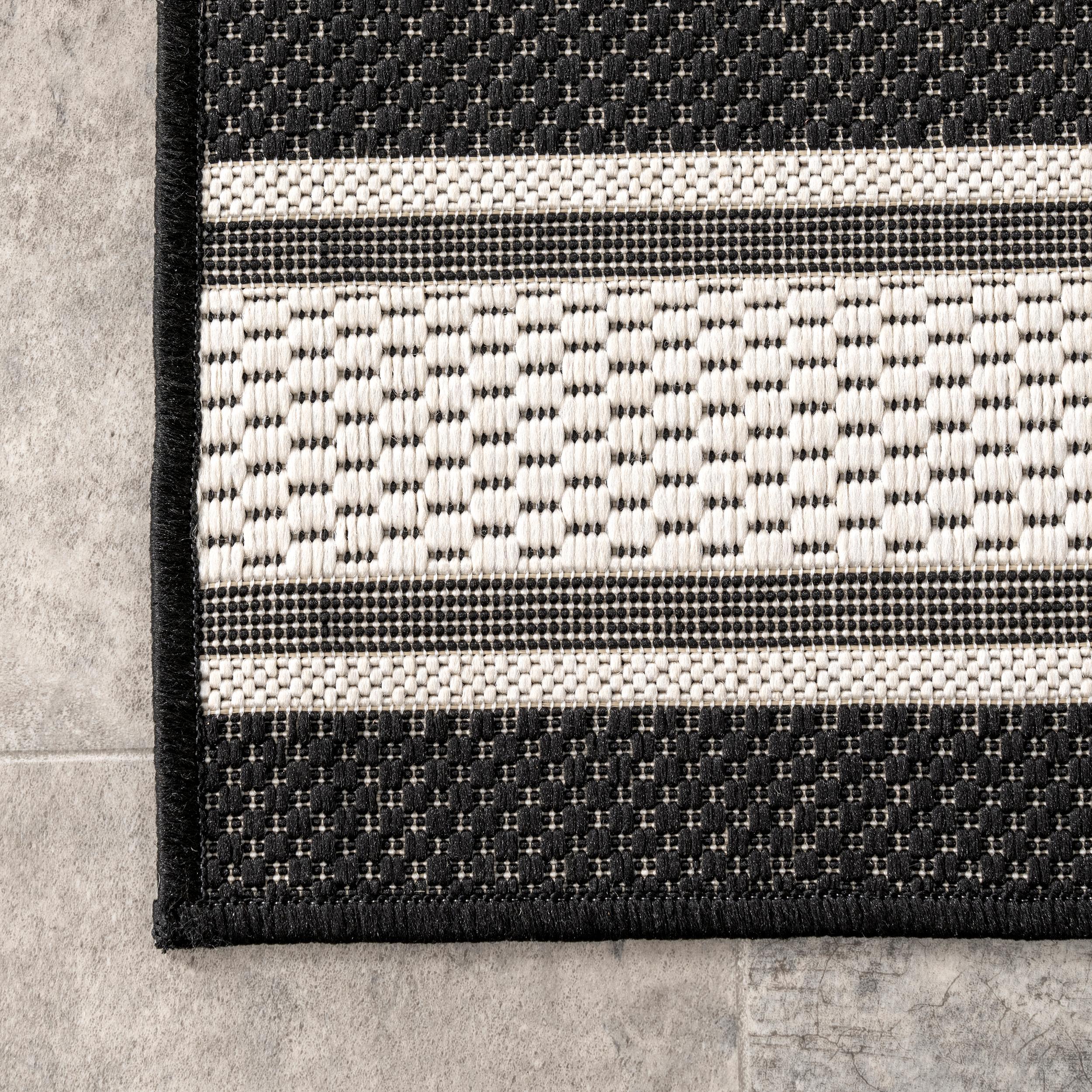 Nuloom Romy Striped Indoor/Outdoor Area Rug, Runner 2' x 8', Black