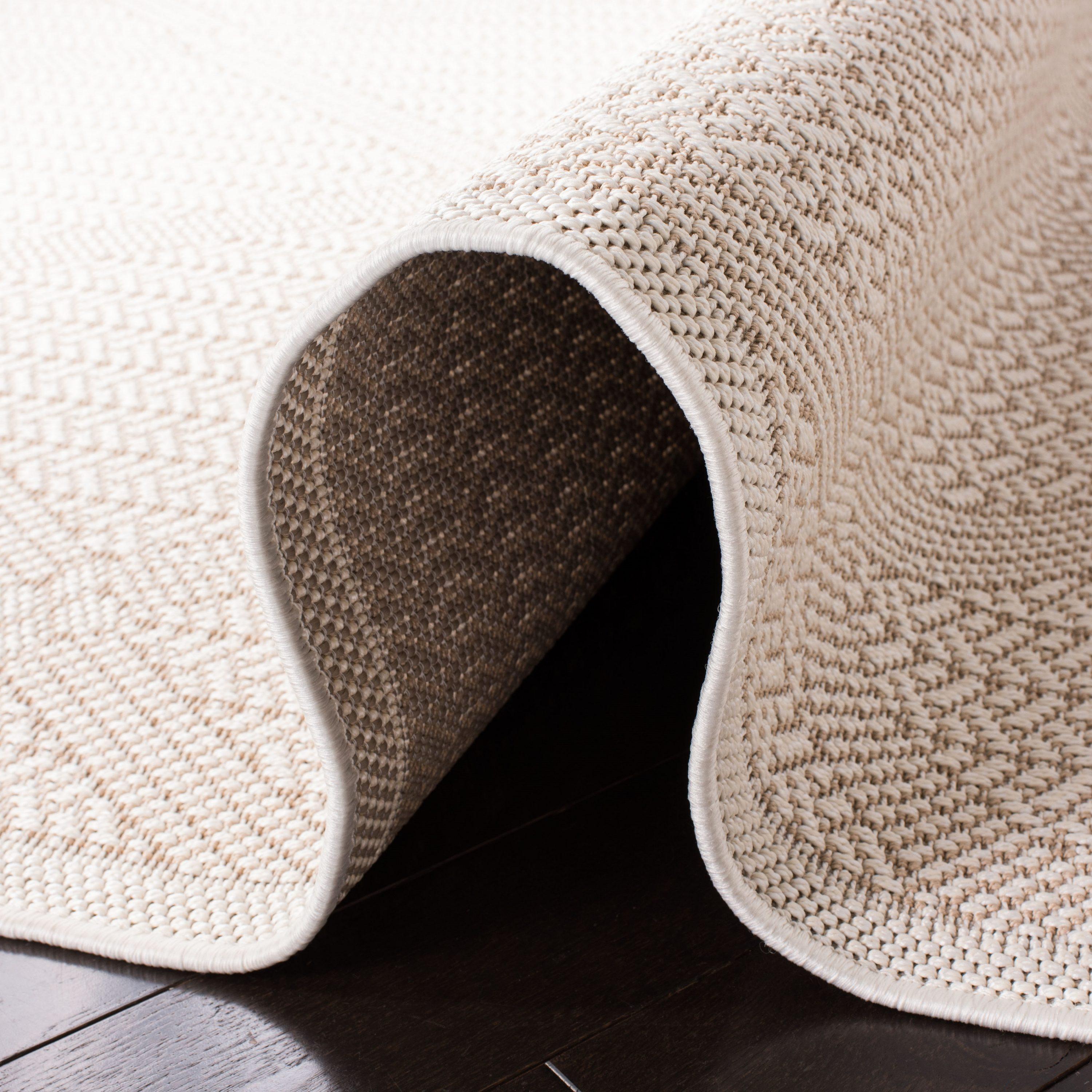 SAFAVIEH Bermuda Julijana Geometric Diamonds Indoor/Outdoor Area Rug Cream/Beige, 6'7" x 6'7" Square