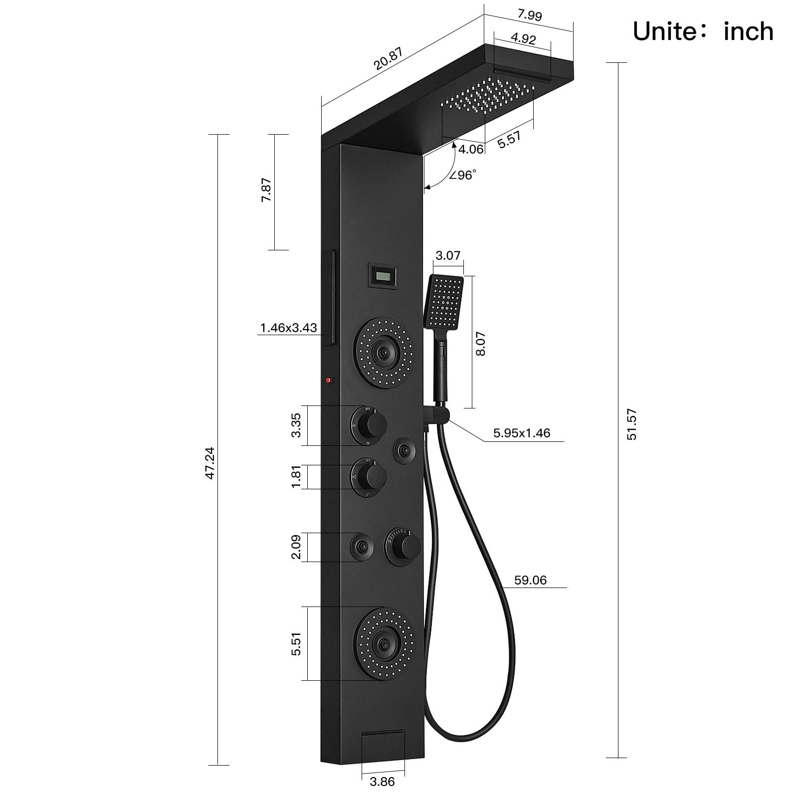 51.57'' Shower Panel with Fixed Shower Head