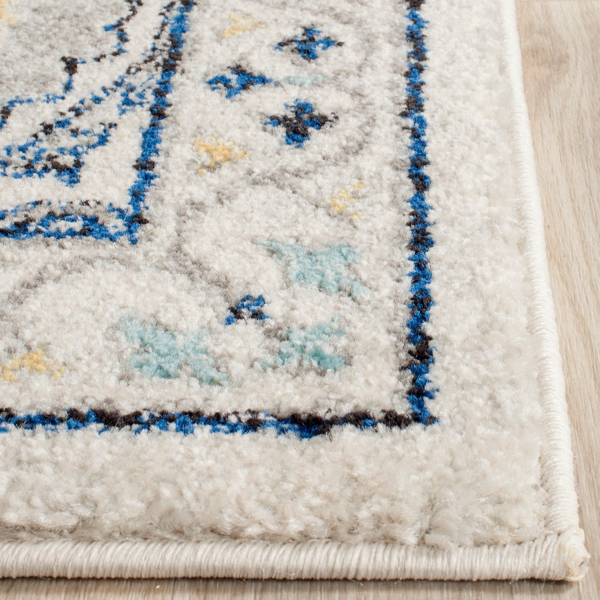 Evoke EVK251 Power Loomed Area Rug - Ivory/Grey - 6'7"x9' - Safavieh.