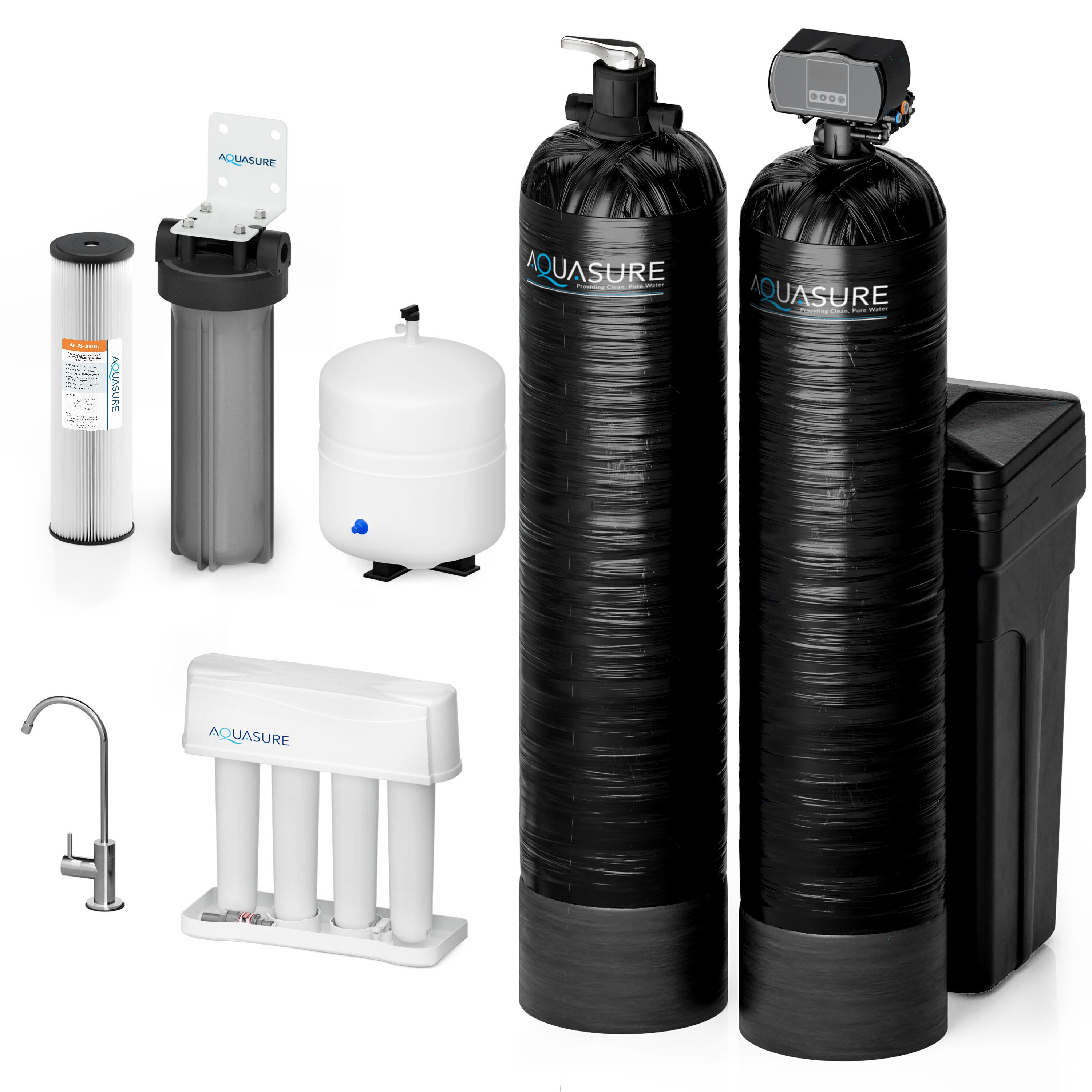 Aquasure Signature Elite 70,000 Grains Whole House Water Treatment System With 75 GPD RO Reverse Osmosis Filtration For 4-6 Bathrooms (AS-SE2000HL)