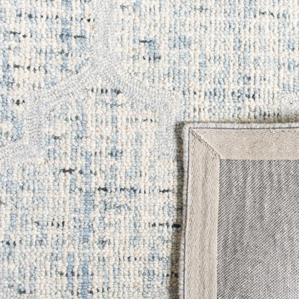 Abstract ABT474 Handmade Indoor Area Rug - Ivory/Turquoise - 6' Round - Safavieh