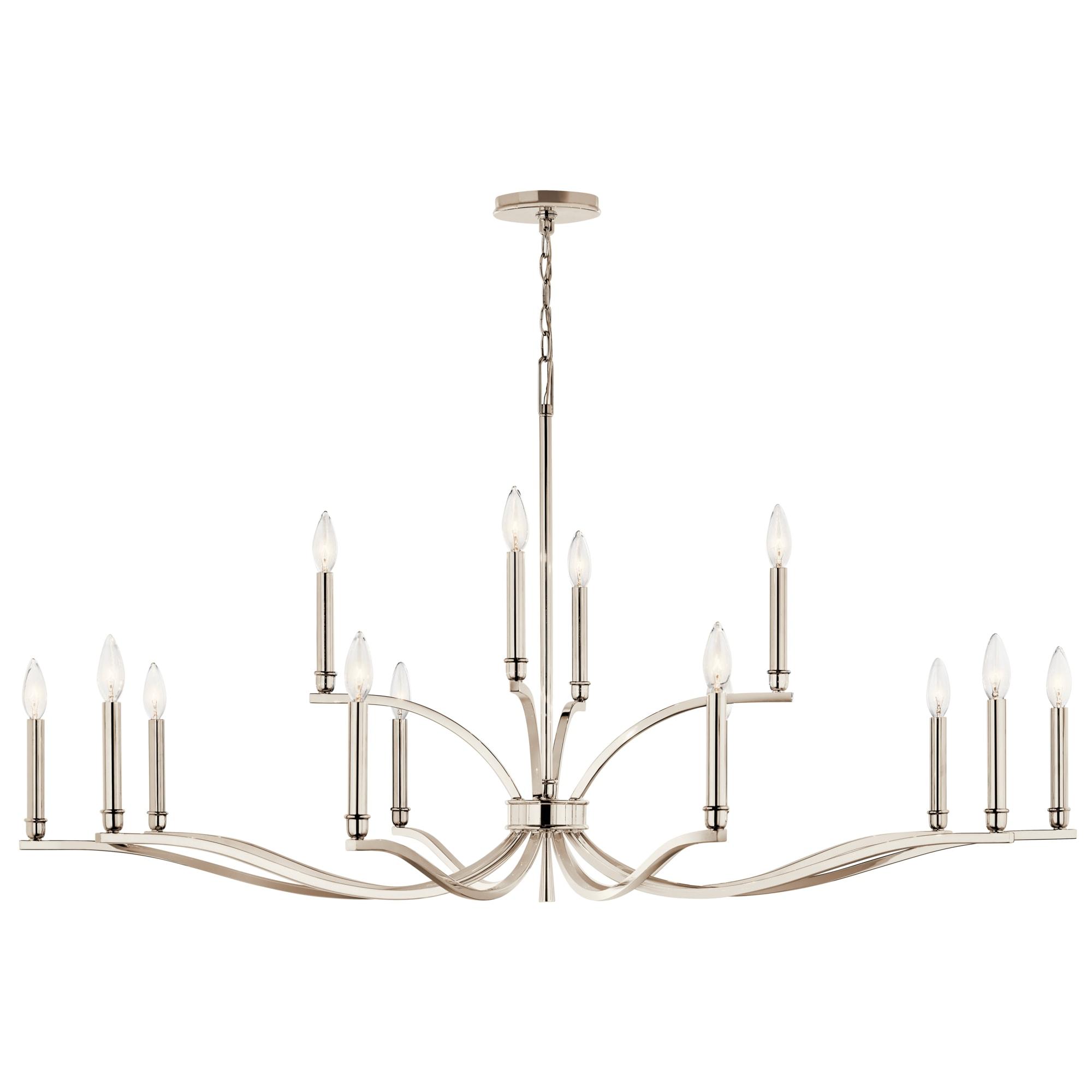 Kichler 52698 Malene 14 Light 53" Wide Taper Candle Style Chandelier - Nickel