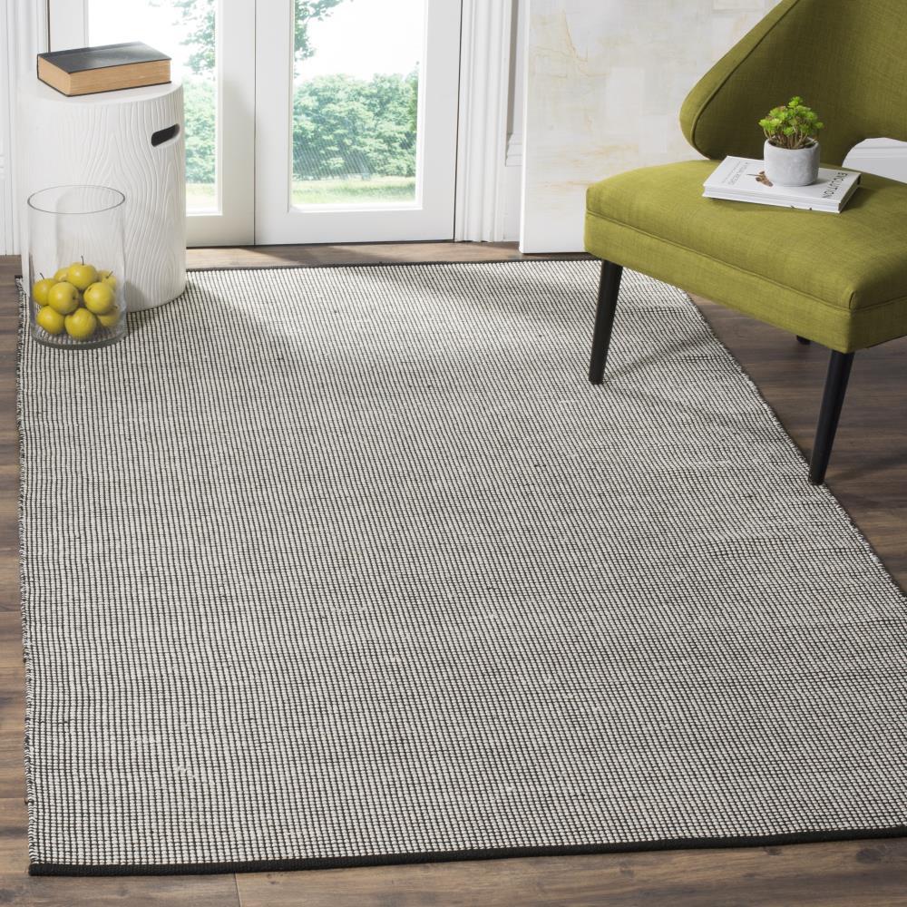 Montauk MTK345 Hand Woven Indoor Area Rug - Ivory/Black - 5'x8' - Safavieh