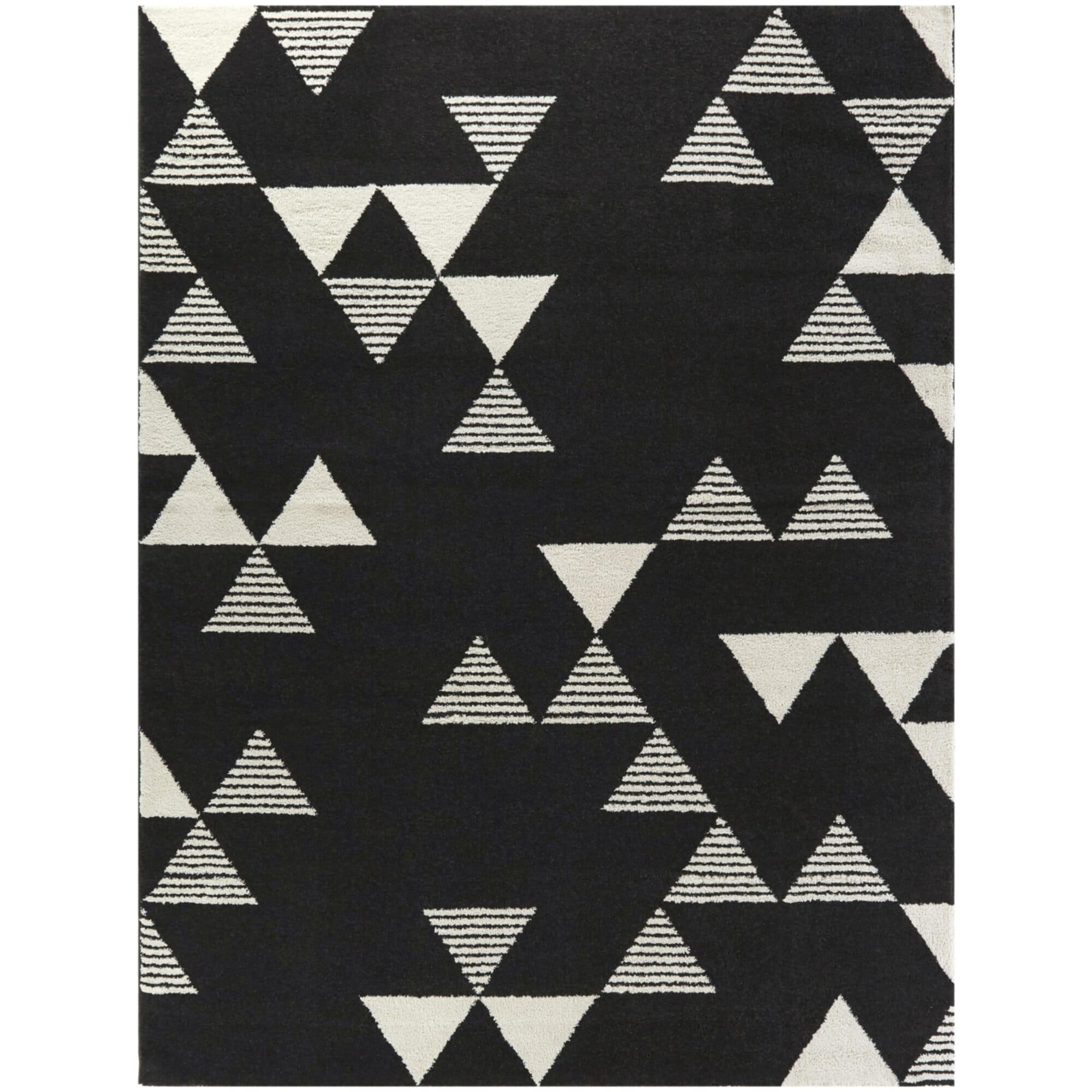 5'3"x7' Phoebe Triangle Kids' Rug Black - Balta Rugs: Geometric Playroom Rug, Transitional Style, Indoor Use