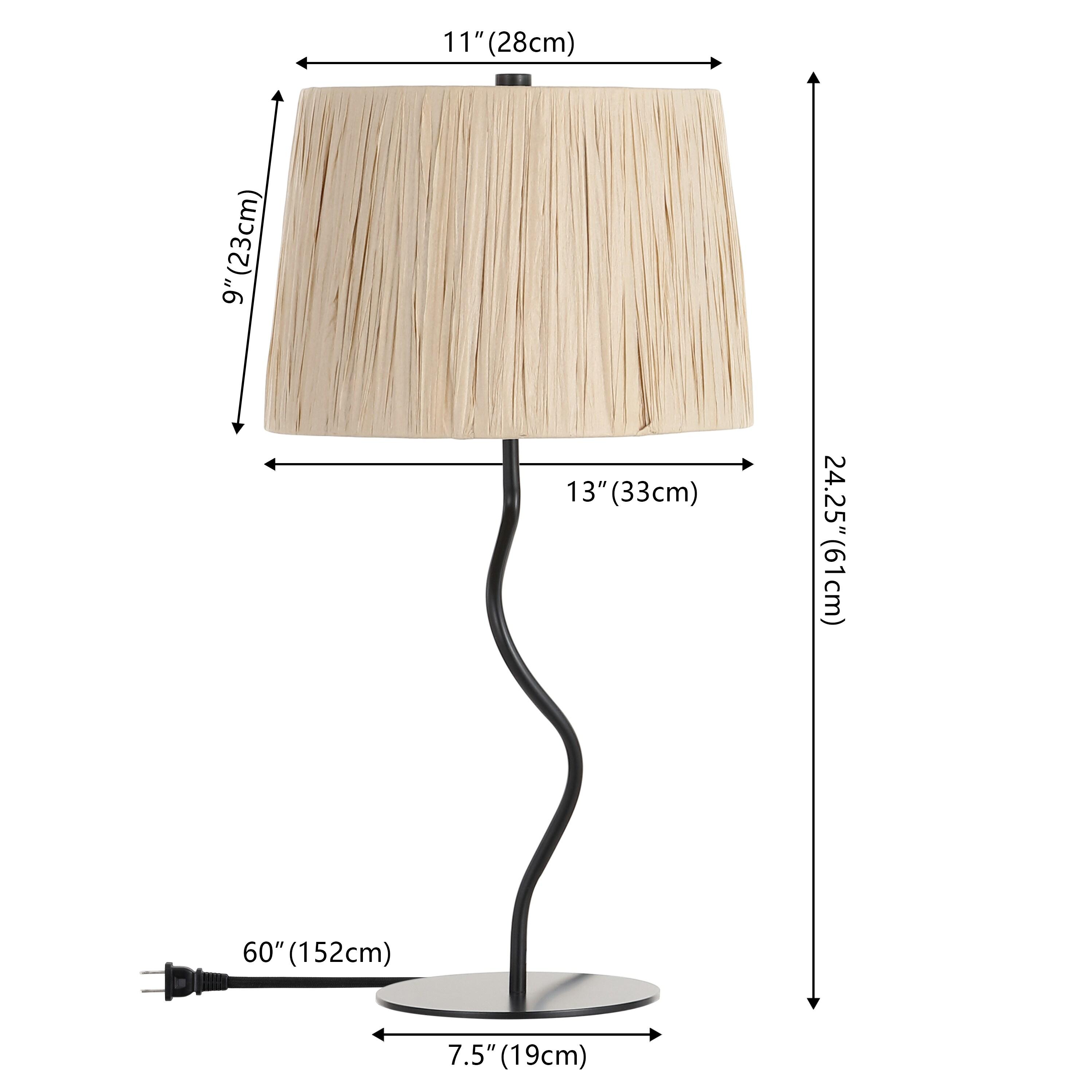 Ziggi Table Lamp - 24.25 Inch Height - TBL4546 - Black/Natural - Safavieh