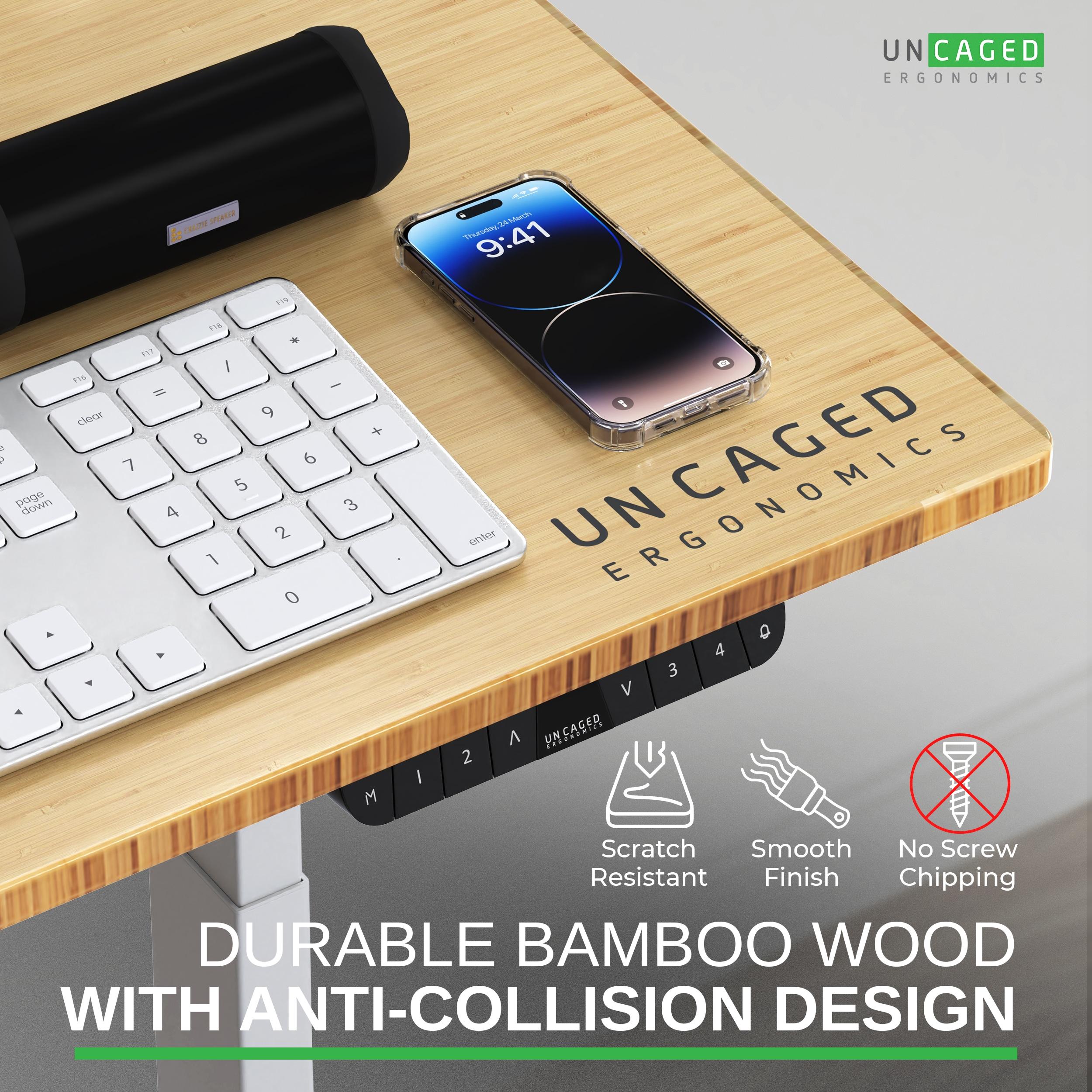 Rise UP Electric Standing Desk adjustable height desk 24-49" dual motor one piece 60x30" bamboo desktop height adjustable desk adjustable standing desk stand up desk sit to stand desk rising desk