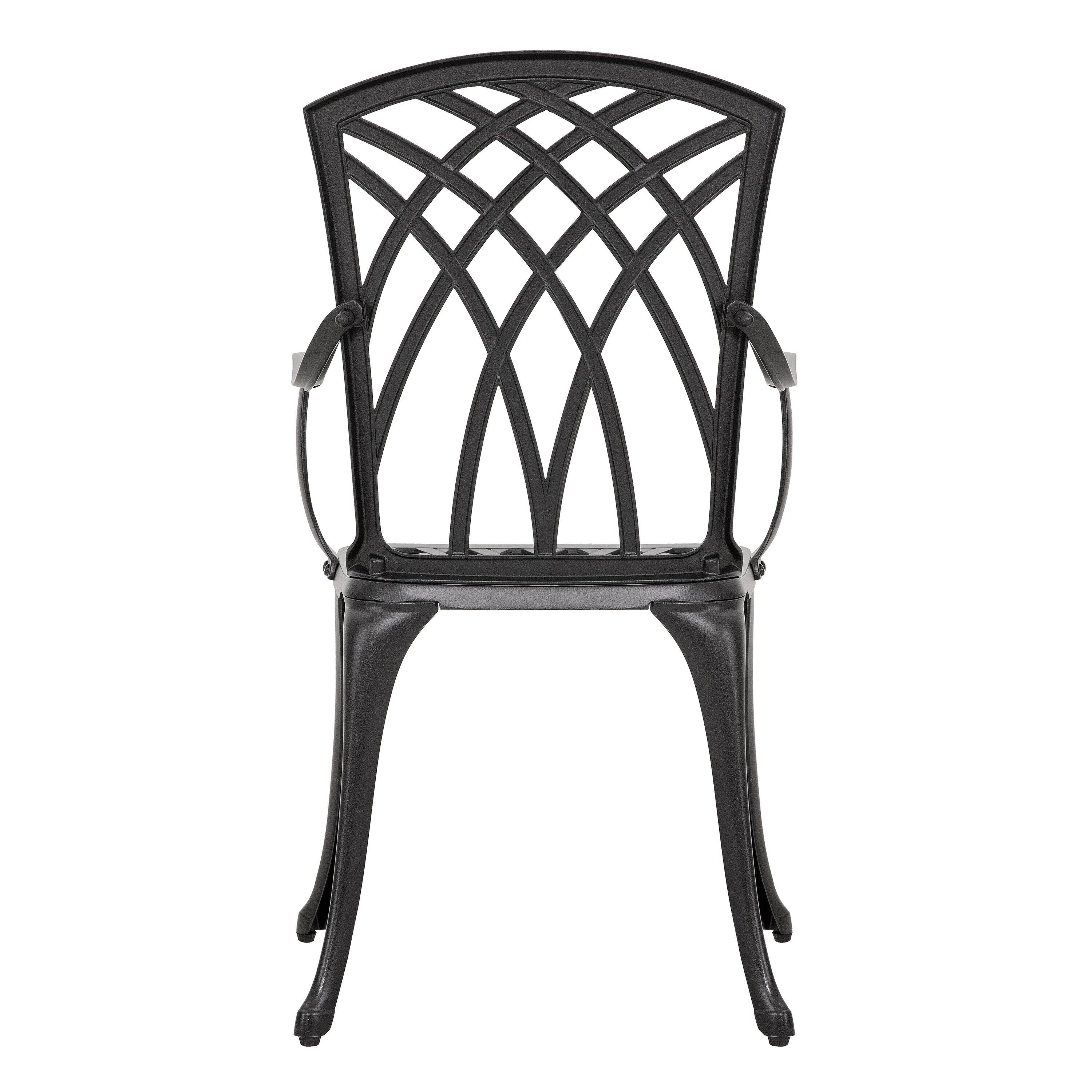 Black Aluminum 3-Piece Bistro Set with Round Table