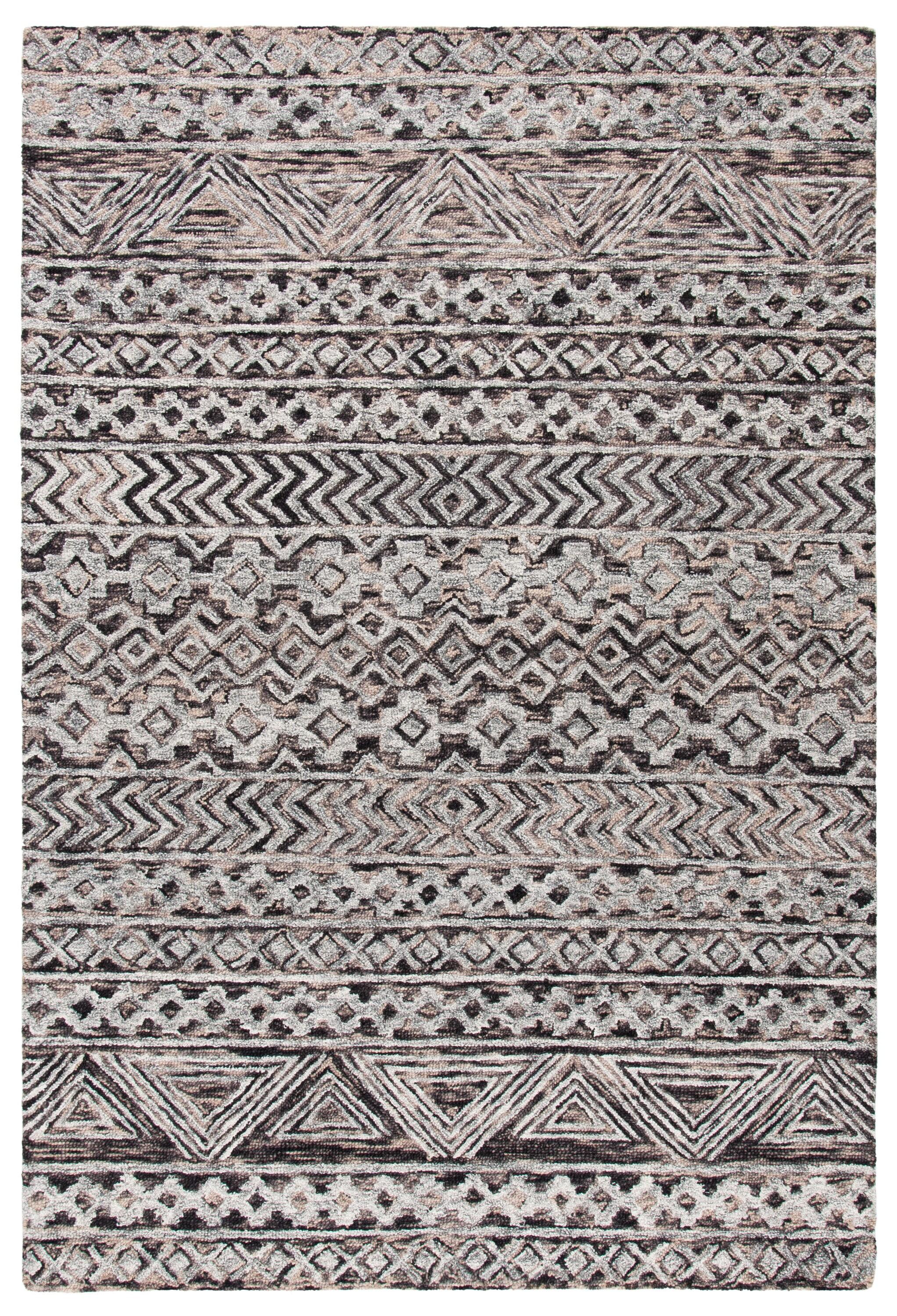 Abstract ABT252 Handmade Indoor Area Rug - Grey/Brown - 6'x9' - Safavieh