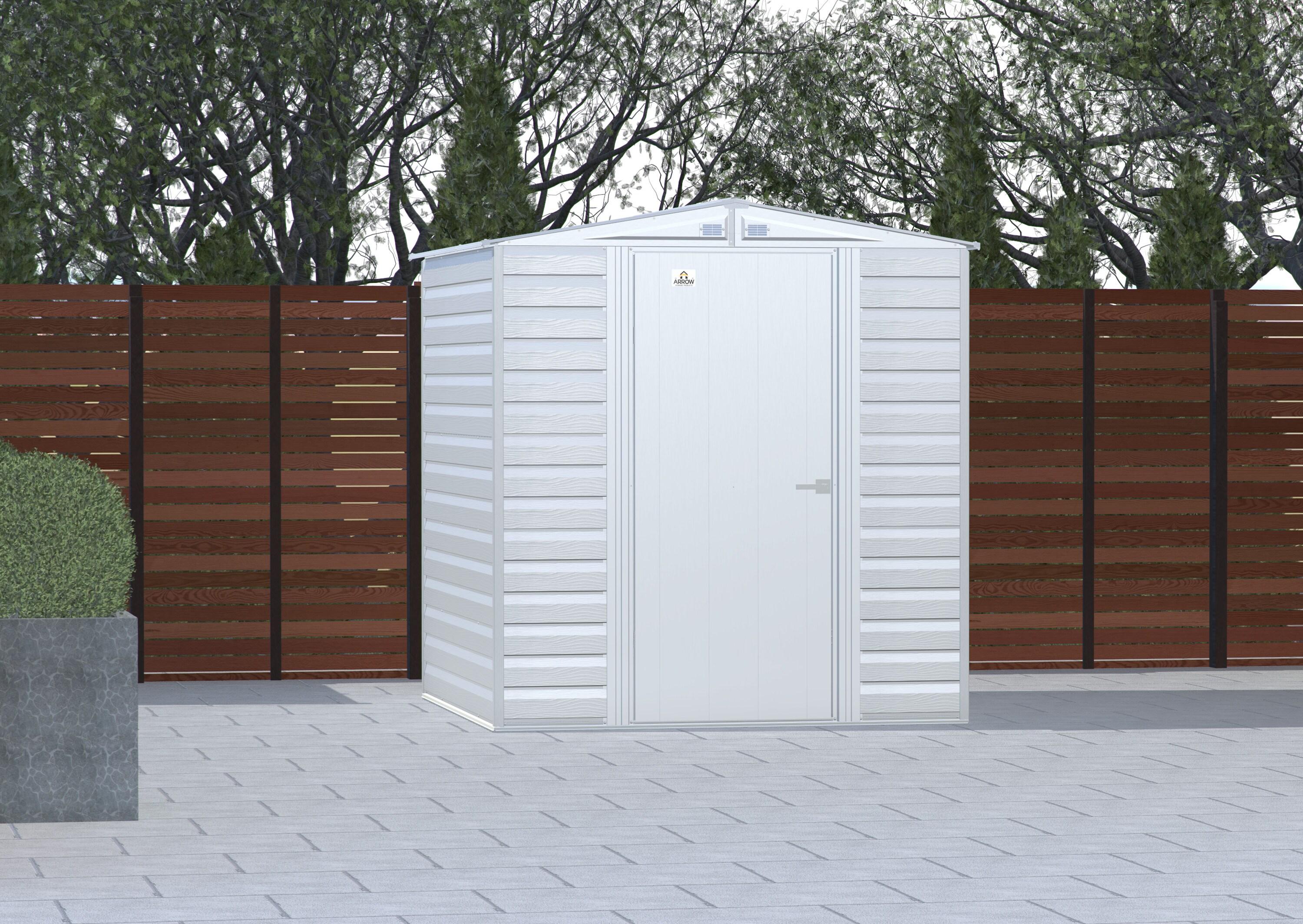 6 ft. W x 7 ft. D Galvanized Steel	 Storage Shed