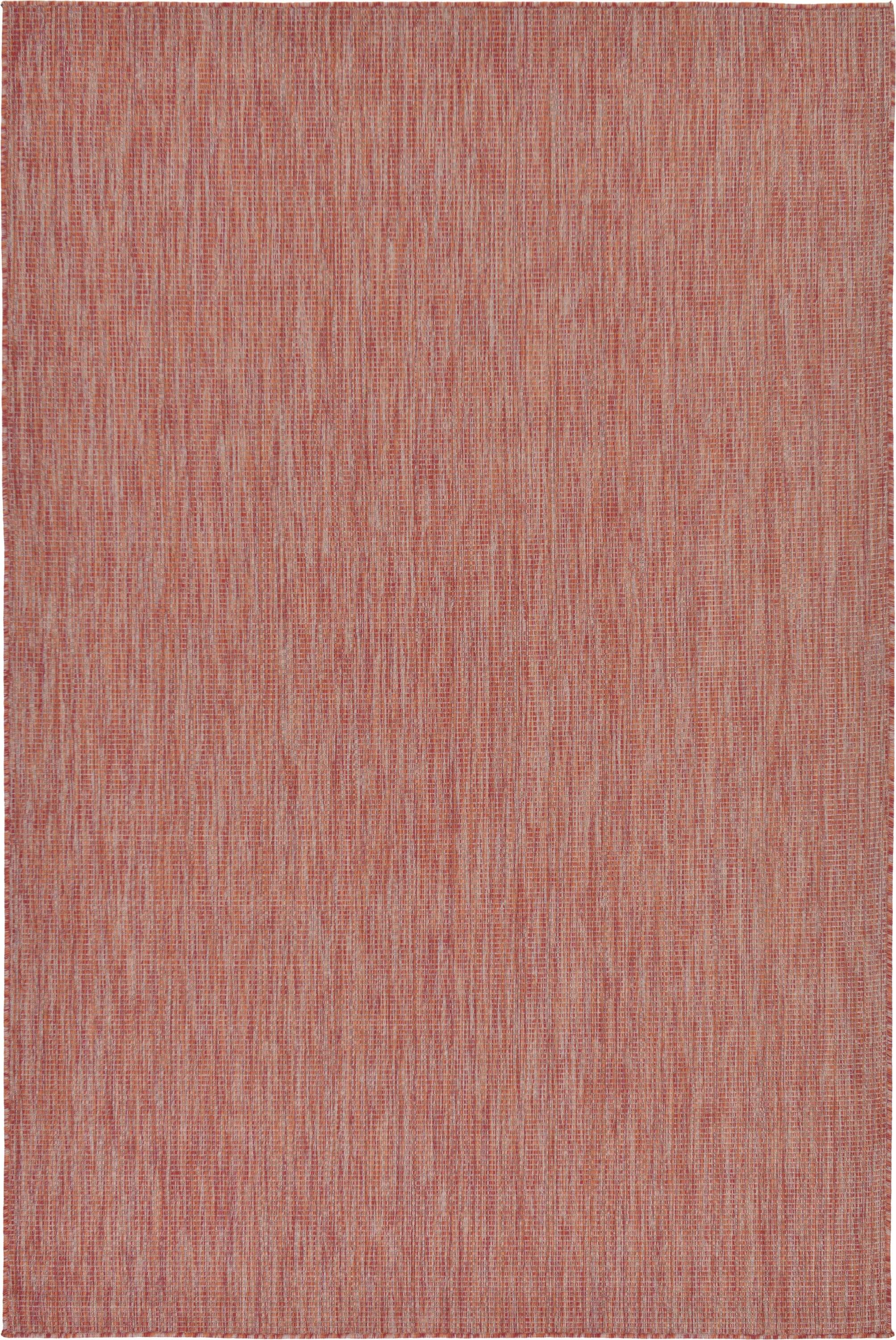 Unique Loom 6' 1 x 9' 0 Rectangle Indoor/Outdoor Solid Rust Red Area Rug