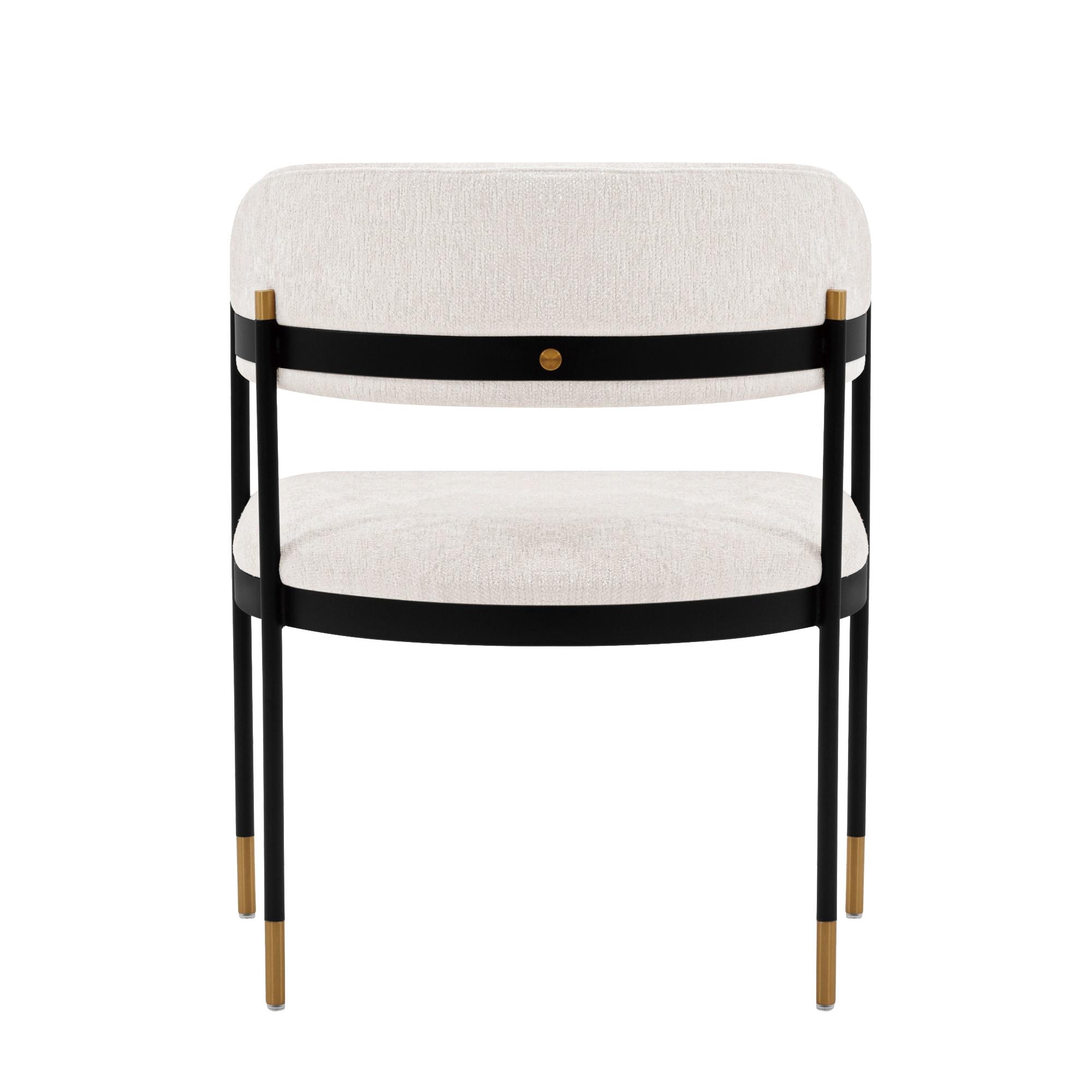 Lia Modern Boucle Upholstered Dining Armchair Cream - Manhattan Comfort