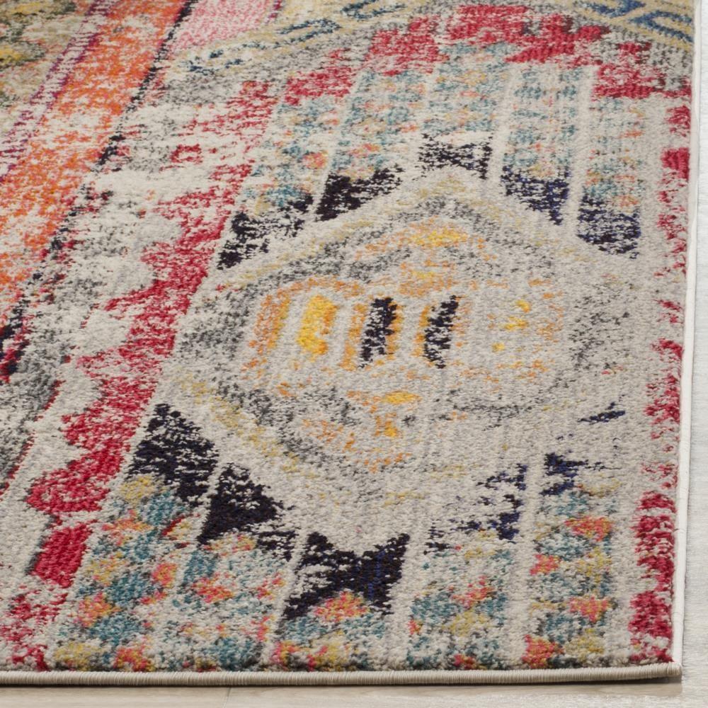Monaco MNC222 Power Loomed Indoor Area Rug - Light Grey/Multi - 10'x14' - Safavieh