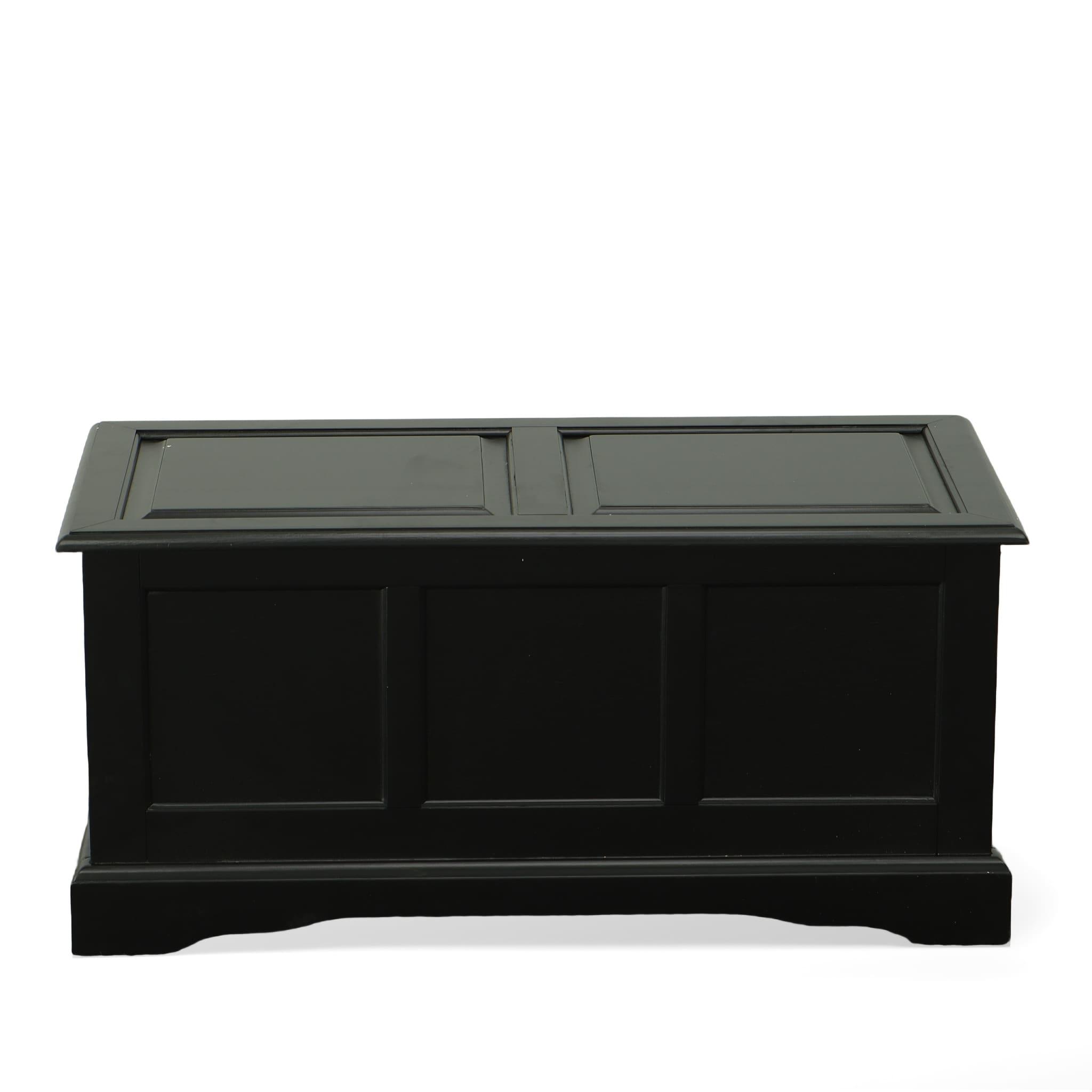 Carolina Living Hayden Blanket Chest Antique Black: Coffee Table, Linen Storage, Wood Frame