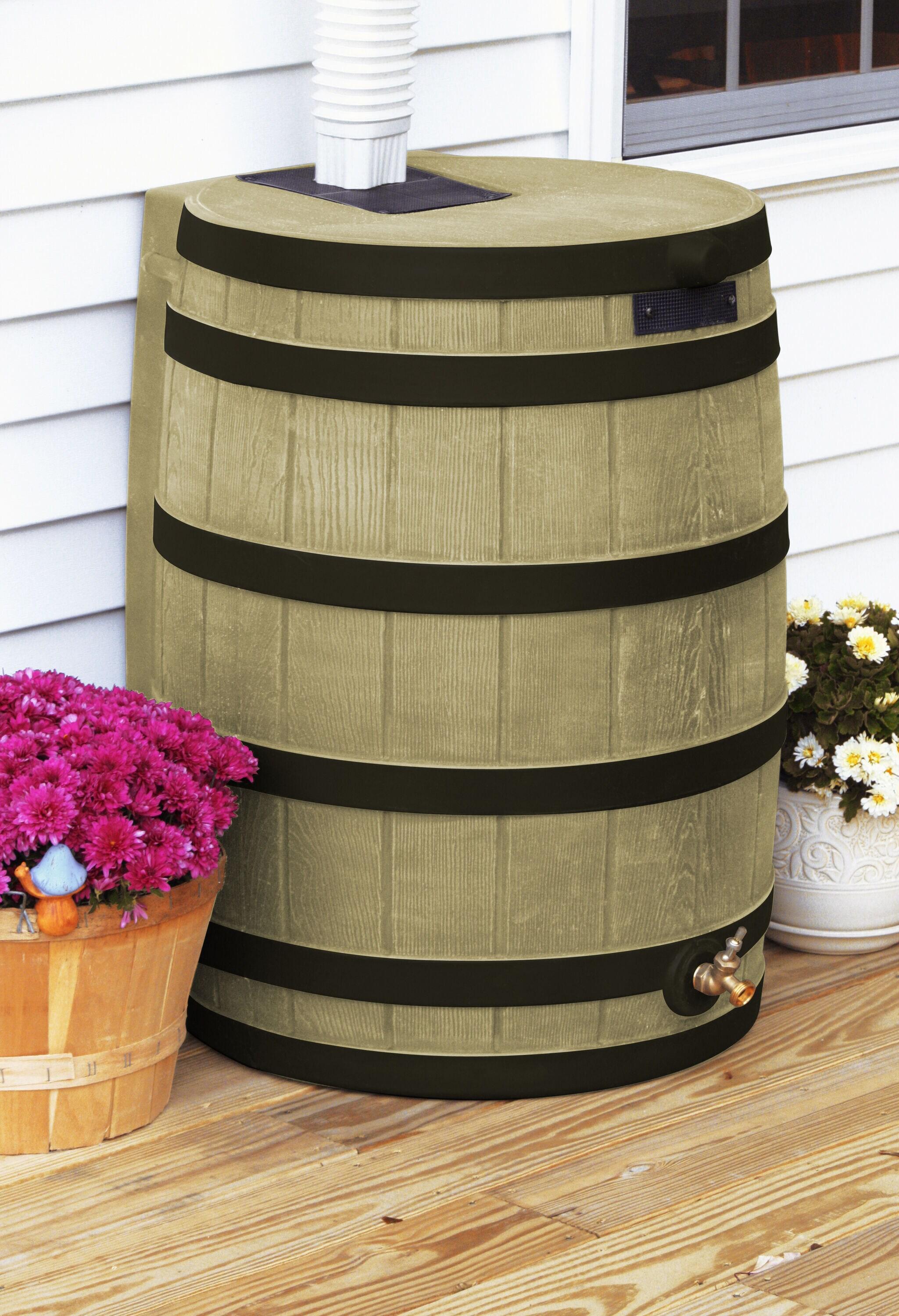 Good Ideas Good Ideas Rain Wizard Whiskey Style Rain Barrel with Overflow and Spigot