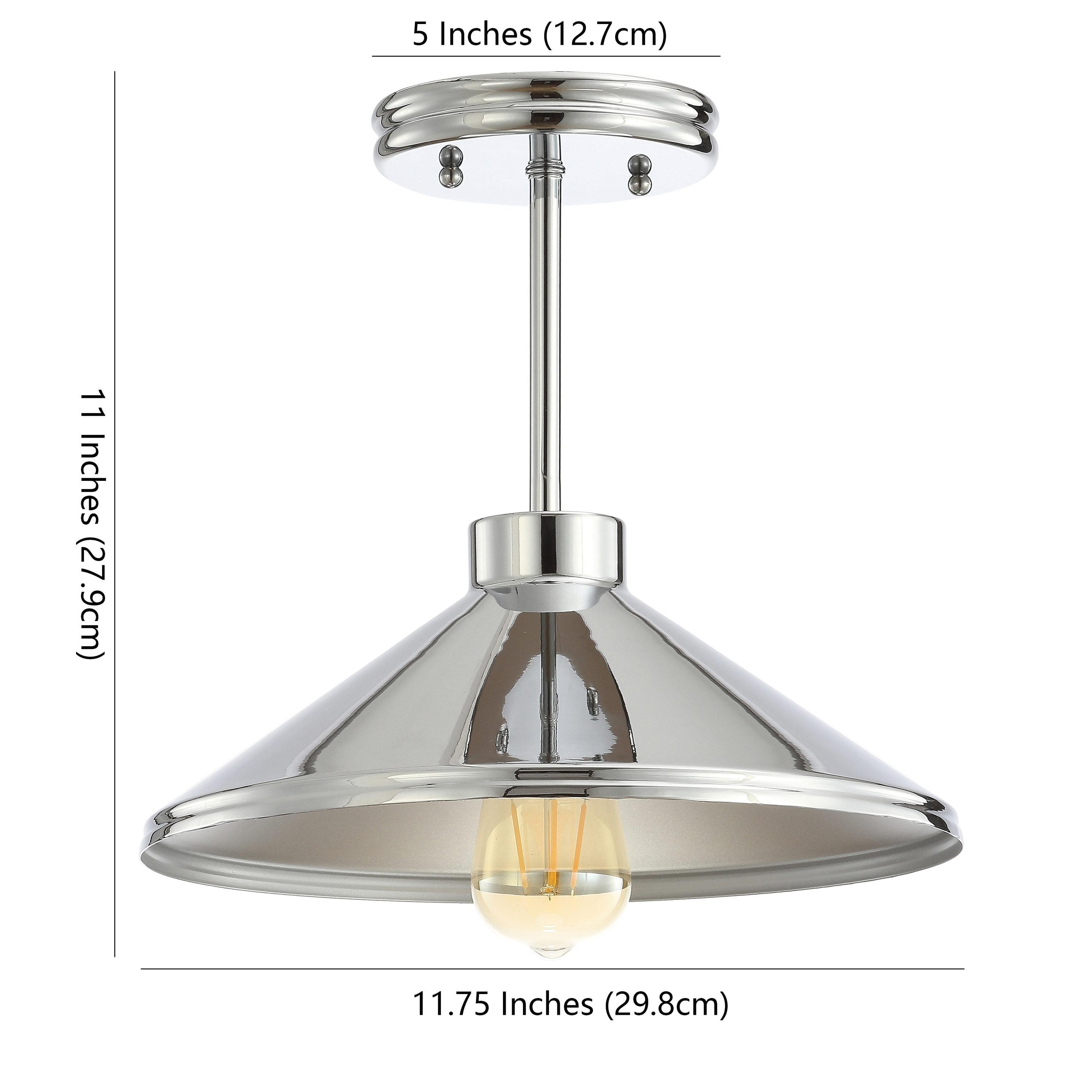 Cisco 11.75" Iron Modern Farmhouse LED Semi Flush Mount, Chrome