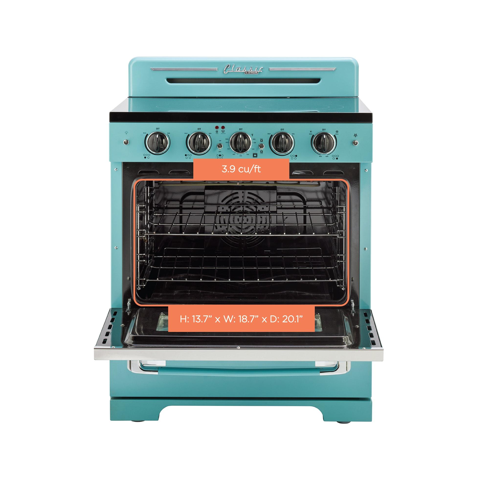 Unique Appliances Classic Retro 30" 5 Element 3.9 cu. ft. Freestanding Electric Glass Top Range with Convection Oven UGP-30CR EC T