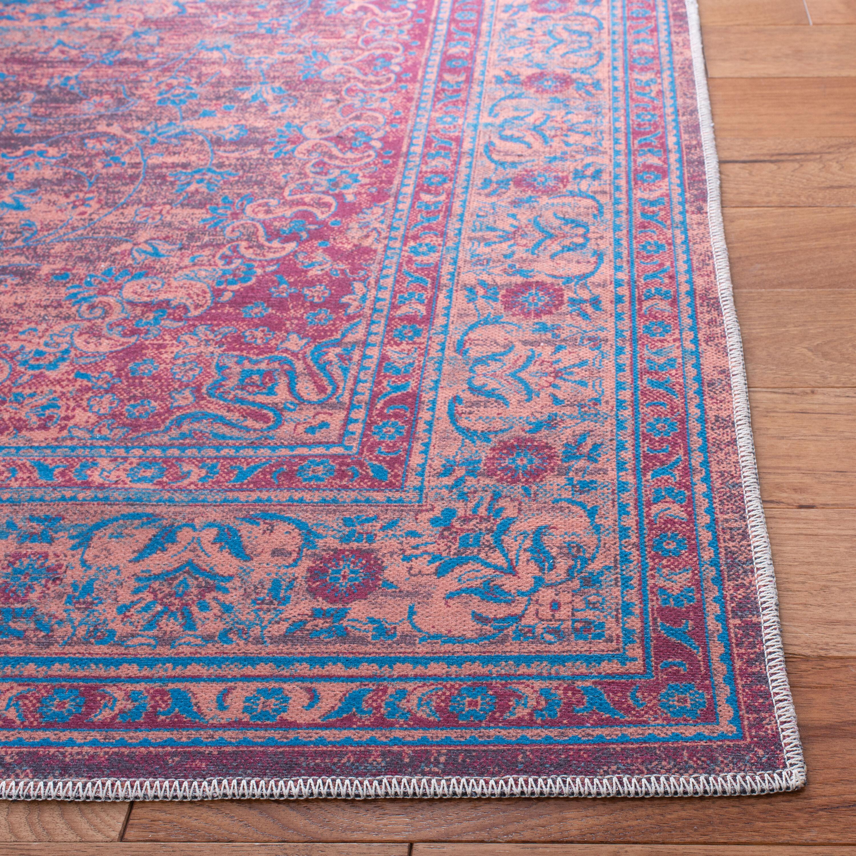 Serapi SEP550 Power Loomed Machine Washable Skid-Resistant Indoor Accent Rug - Gold/Blue - 4'x6' - Safavieh