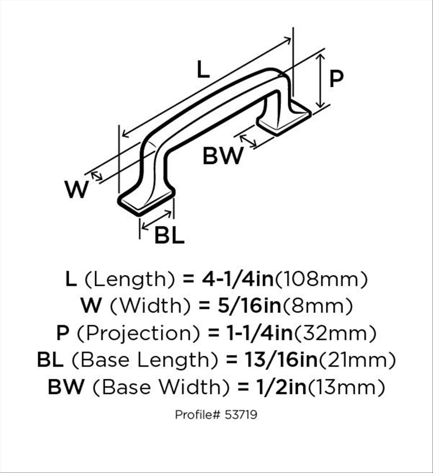 Amerock Westerly 3 inch (76mm) Center-to-Center Polished Nickel Cabinet Pull