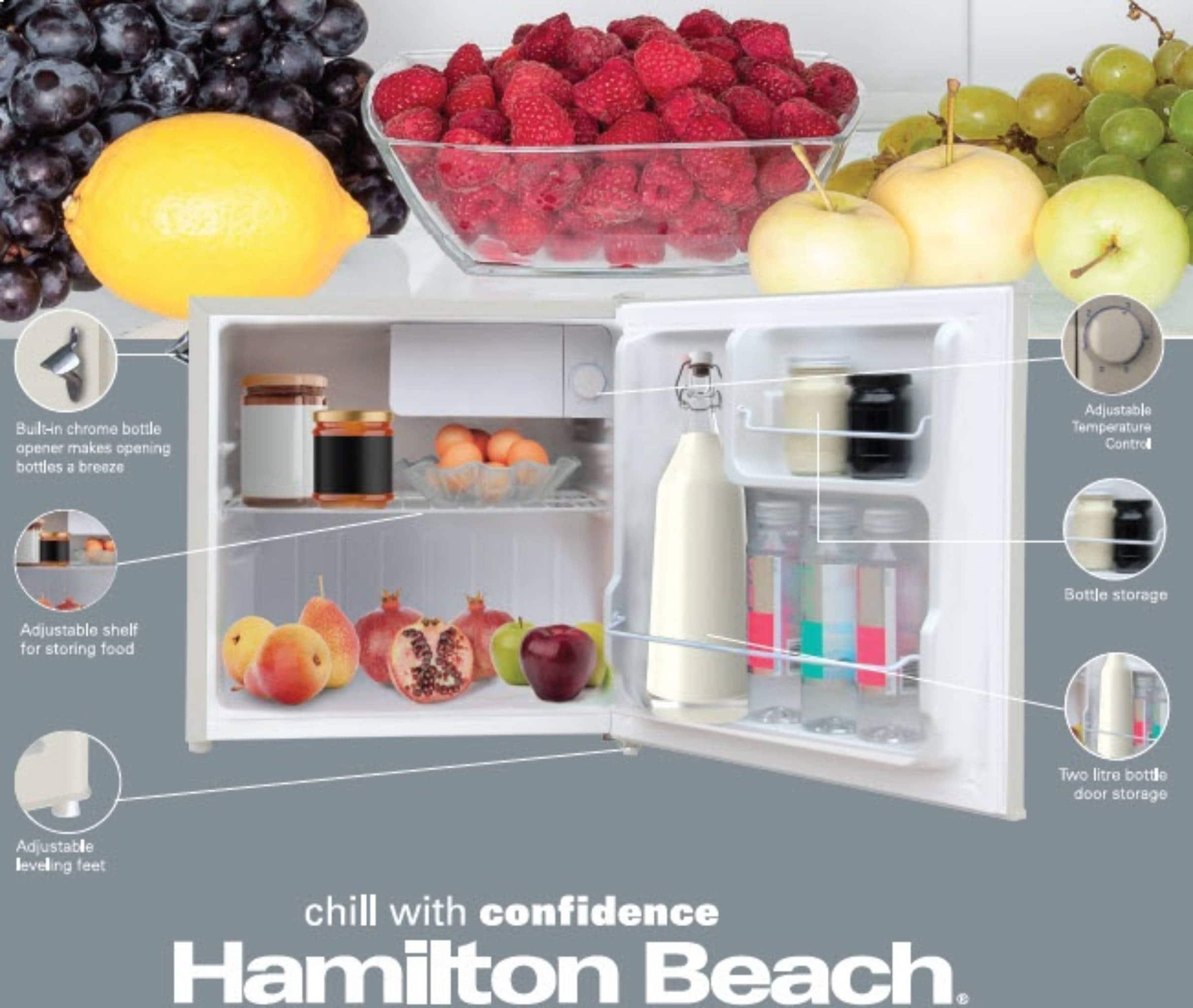 Hamilton Beach, 1.6 cu. ft. Retro Bar Fridge with Side Bottle Opener, Blue