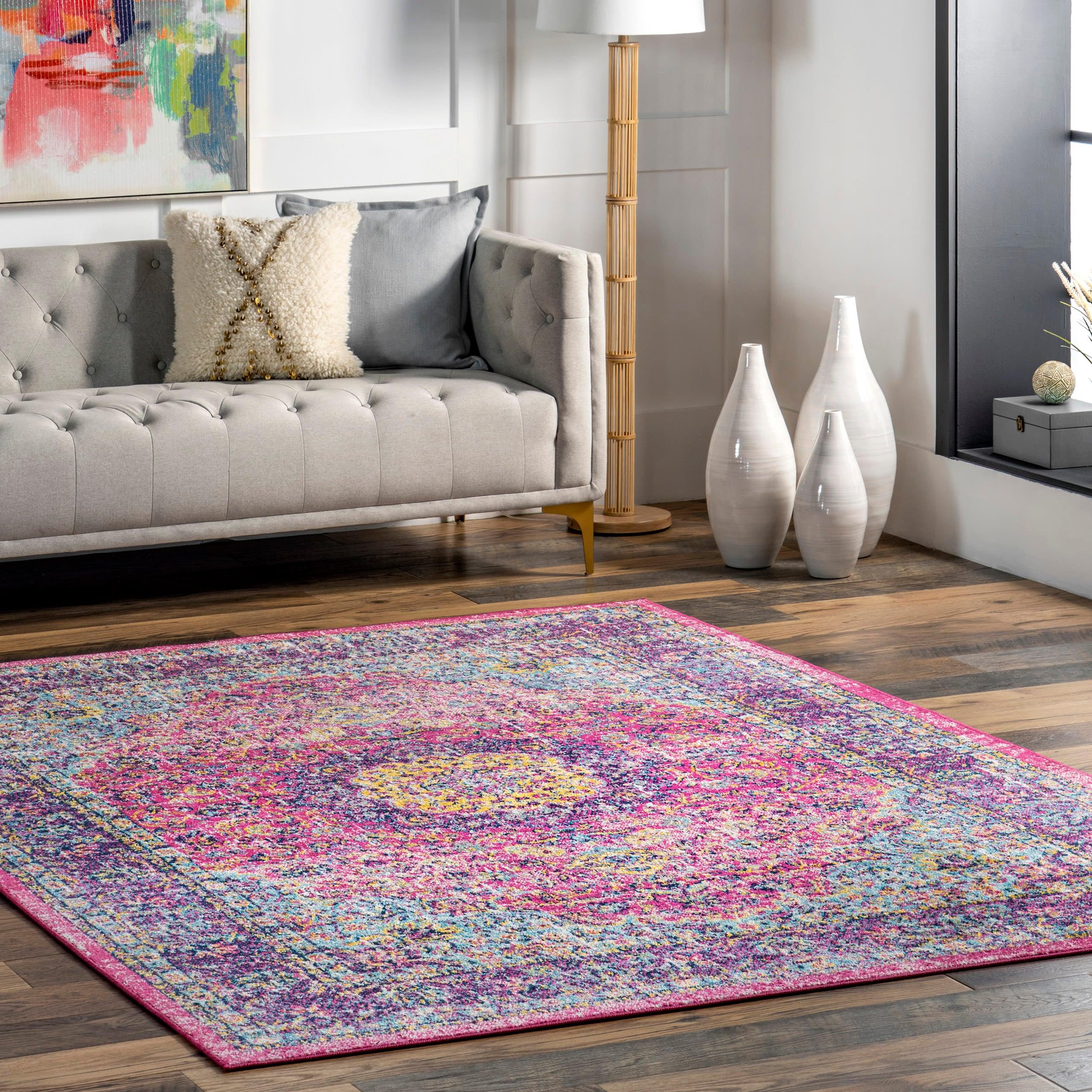 Nuloom Verona Vintage Persian Indoor Area Rug, 5' x 7' 5", Fuchsia