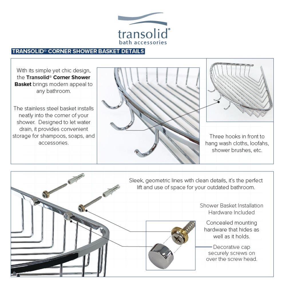 Transolid Drill / Screw Stainless Steel Shower Basket