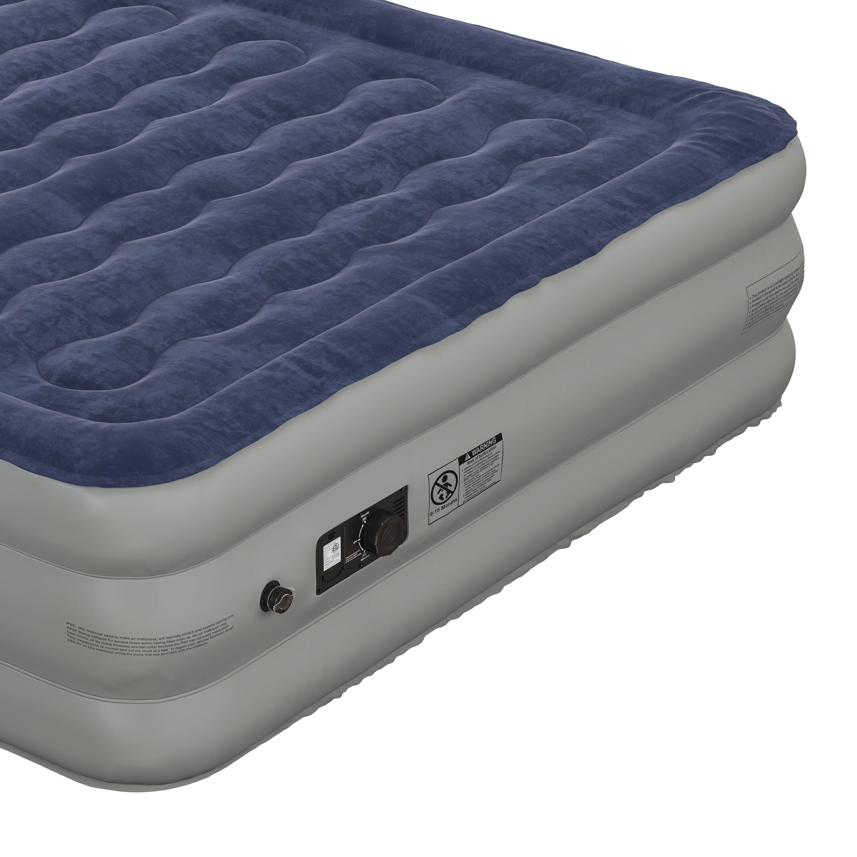Flash Furniture 18 inch Air Mattress with ETL Certified Internal Electric Pump and Carrying Case - Queen