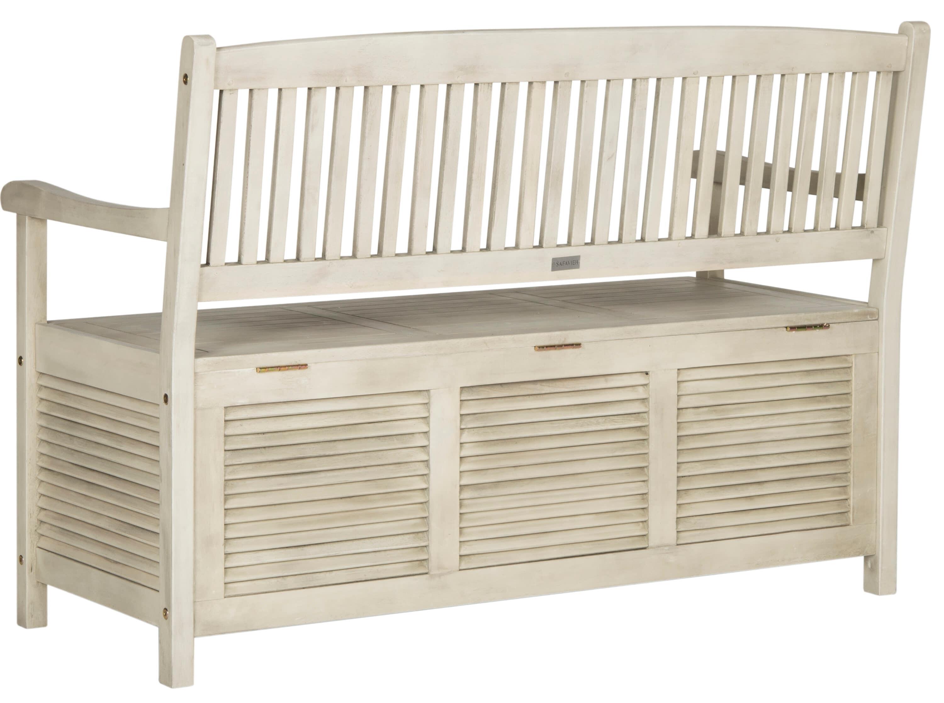 Brisbane Bench - Outdoor - PAT7017 - Distressed/White - Safavieh