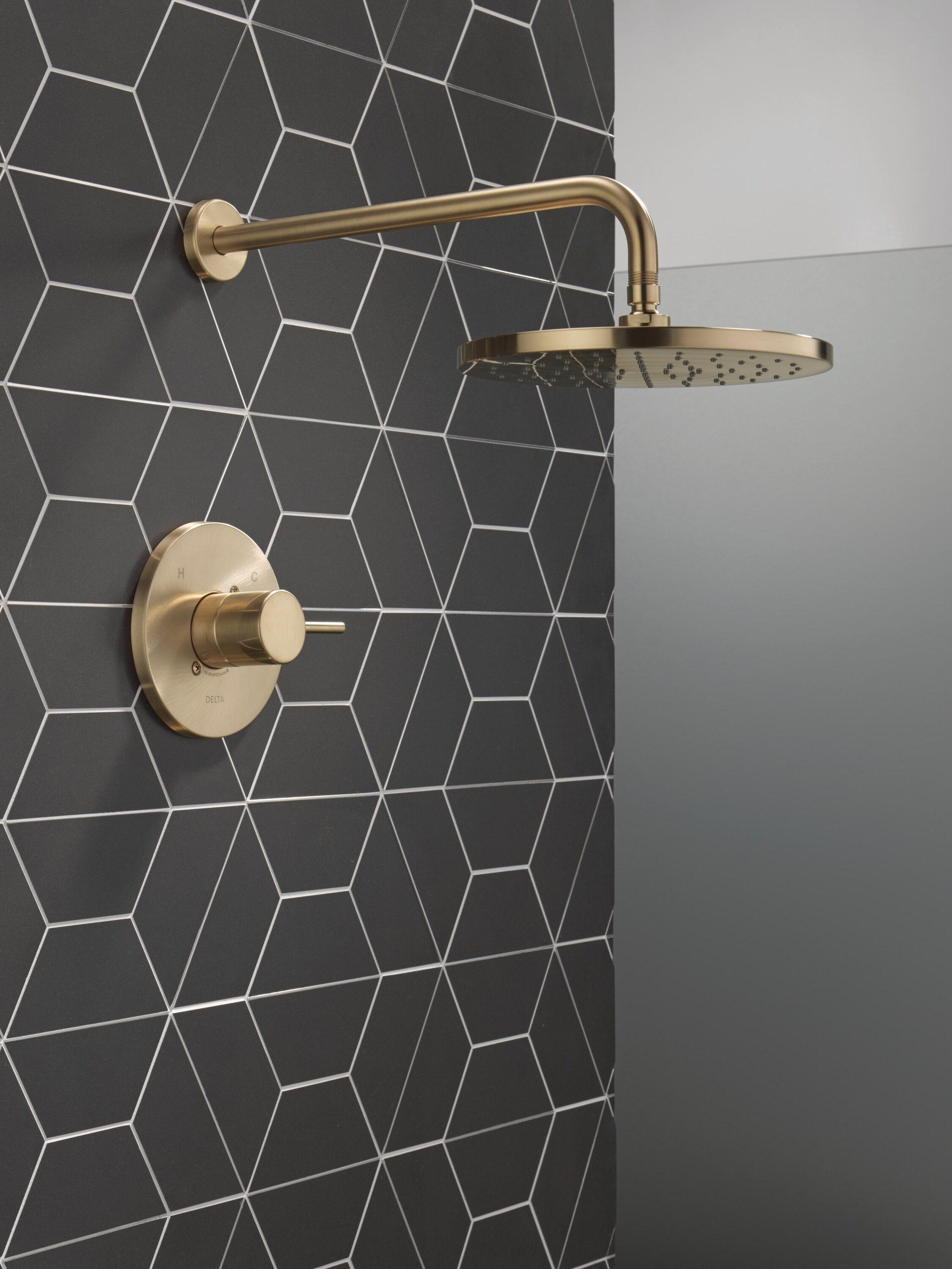 Modern Raincan Round Single-Function Shower Faucet Set, Valve Trim Kit, Rainfall Shower Head