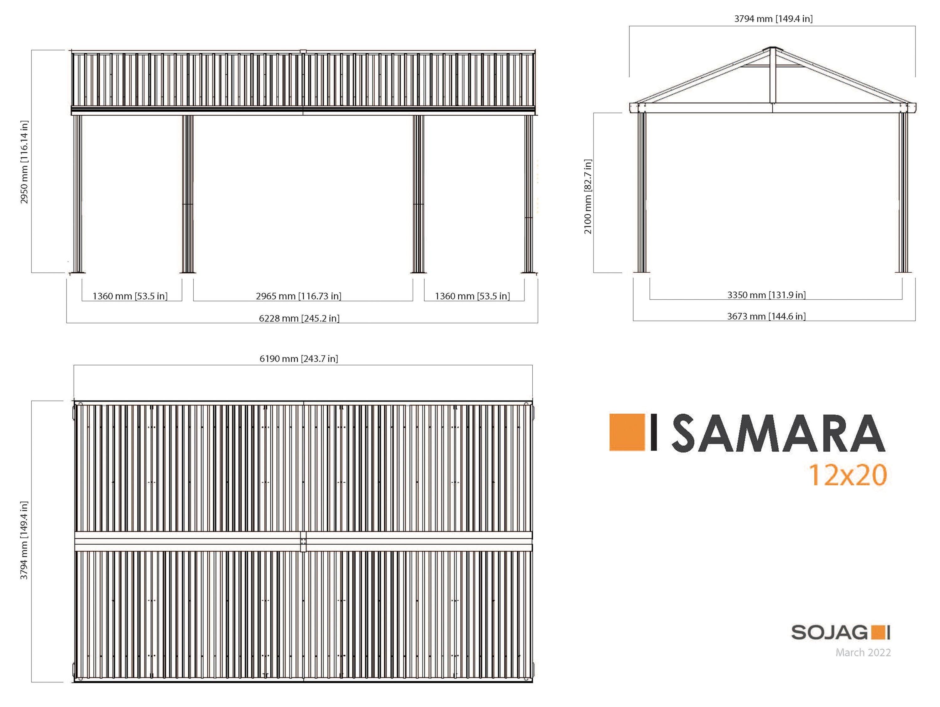 Sojag Samara 12 Ft. x 20 Ft. Canopy
