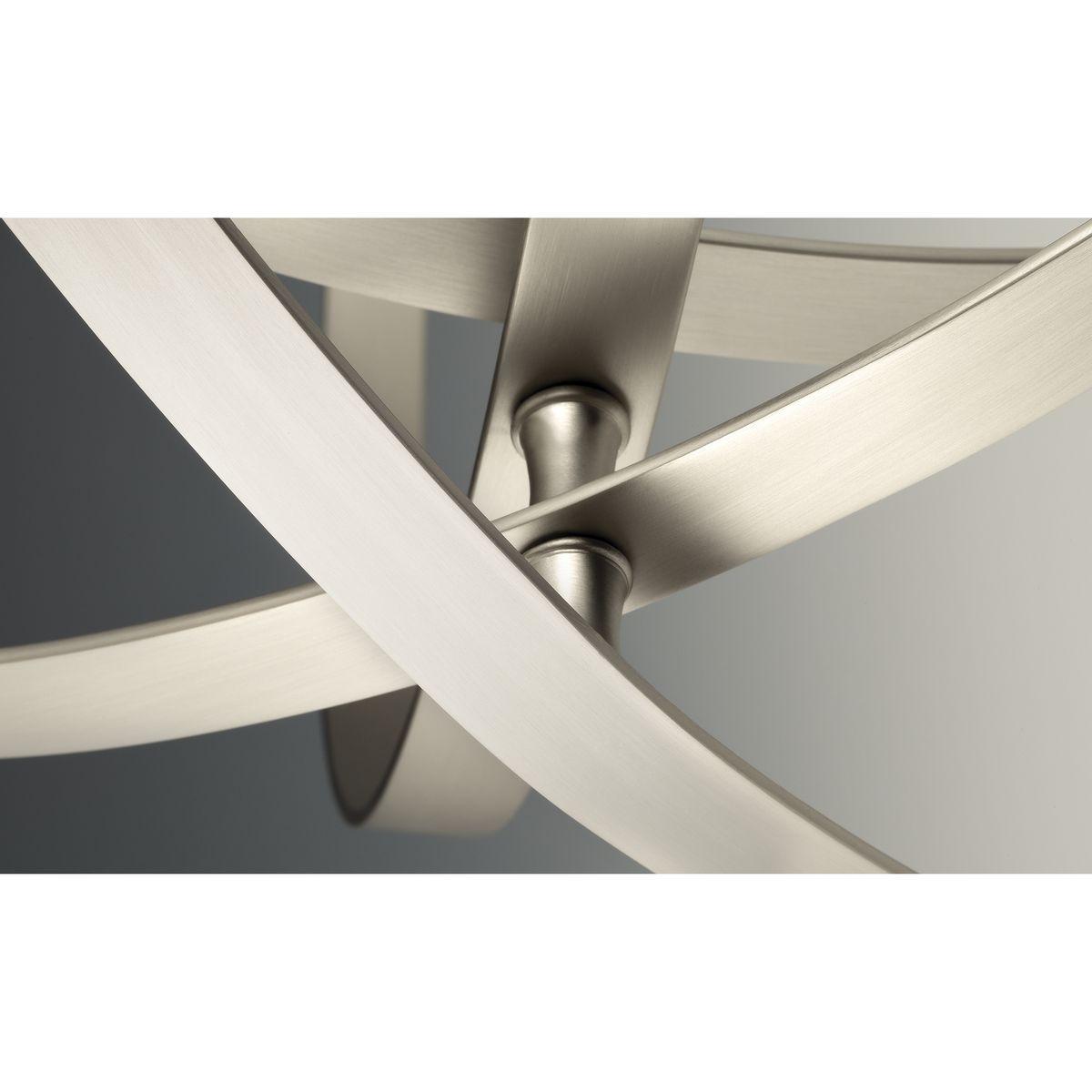 Progress Lighting Equinox 3-Light Mini-Pendant, Burnished Silver, Steel, Armillary Sphere Shade