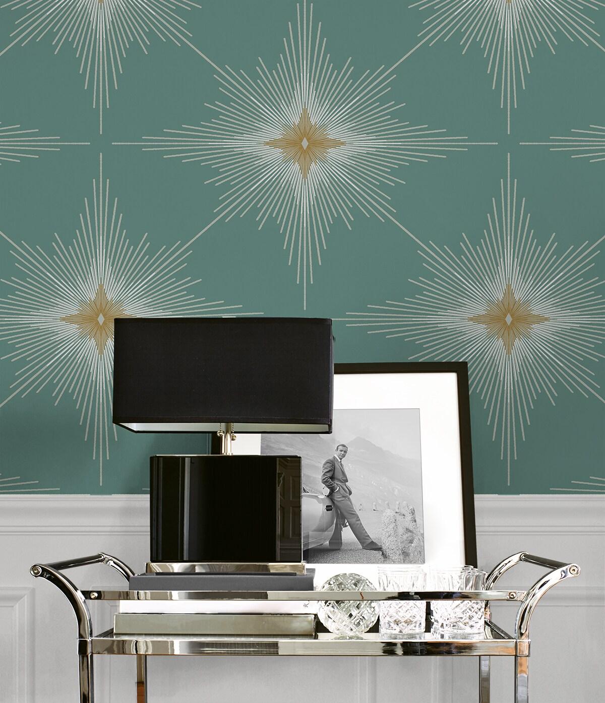 Seabreeze Blue Green Vinyl Geometric Peel and Stick Wallpaper