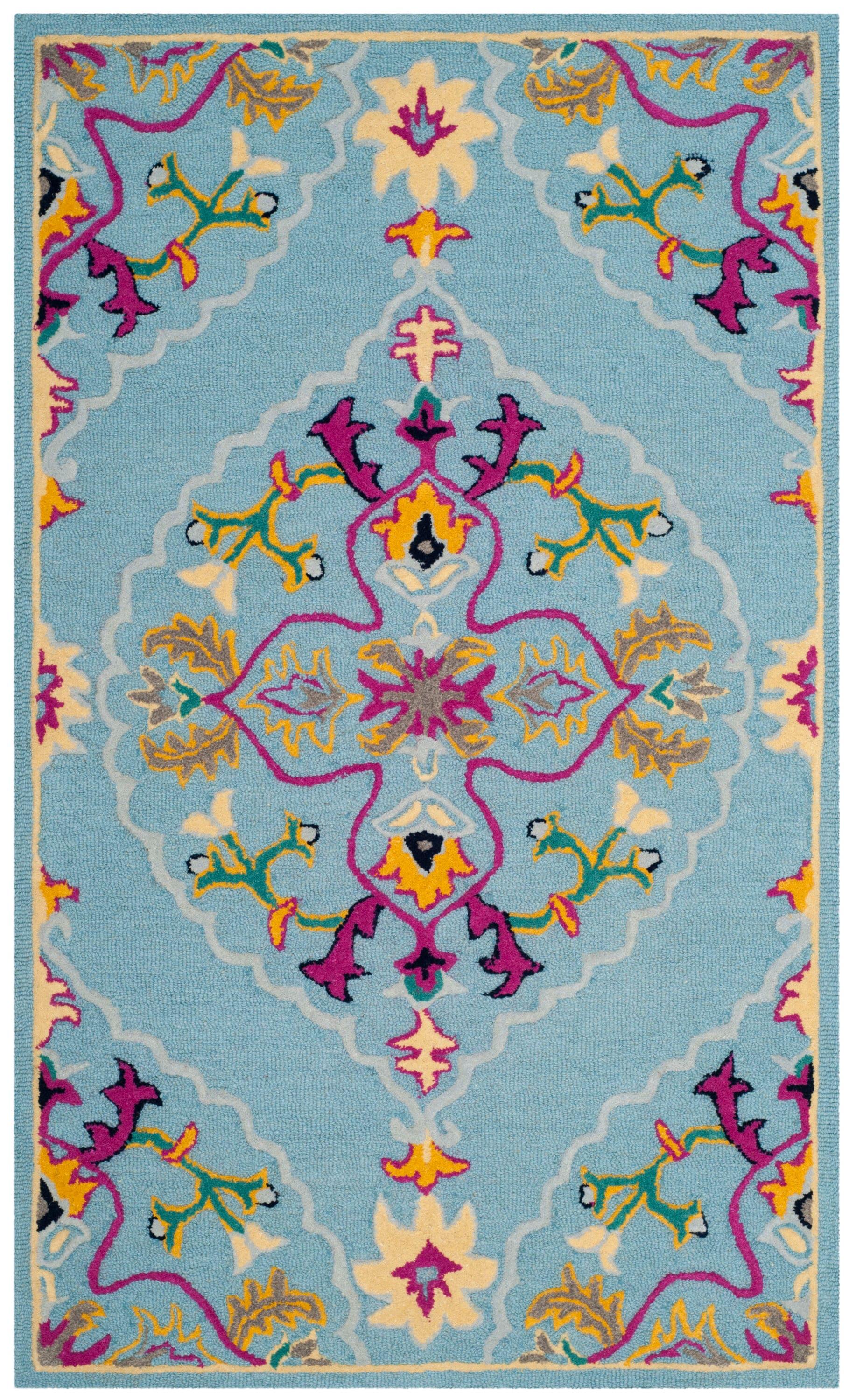 Bellagio BLG605 Hand Tufted Indoor Accent Rug - Light Blue/Multi - 3'x5' - Safavieh