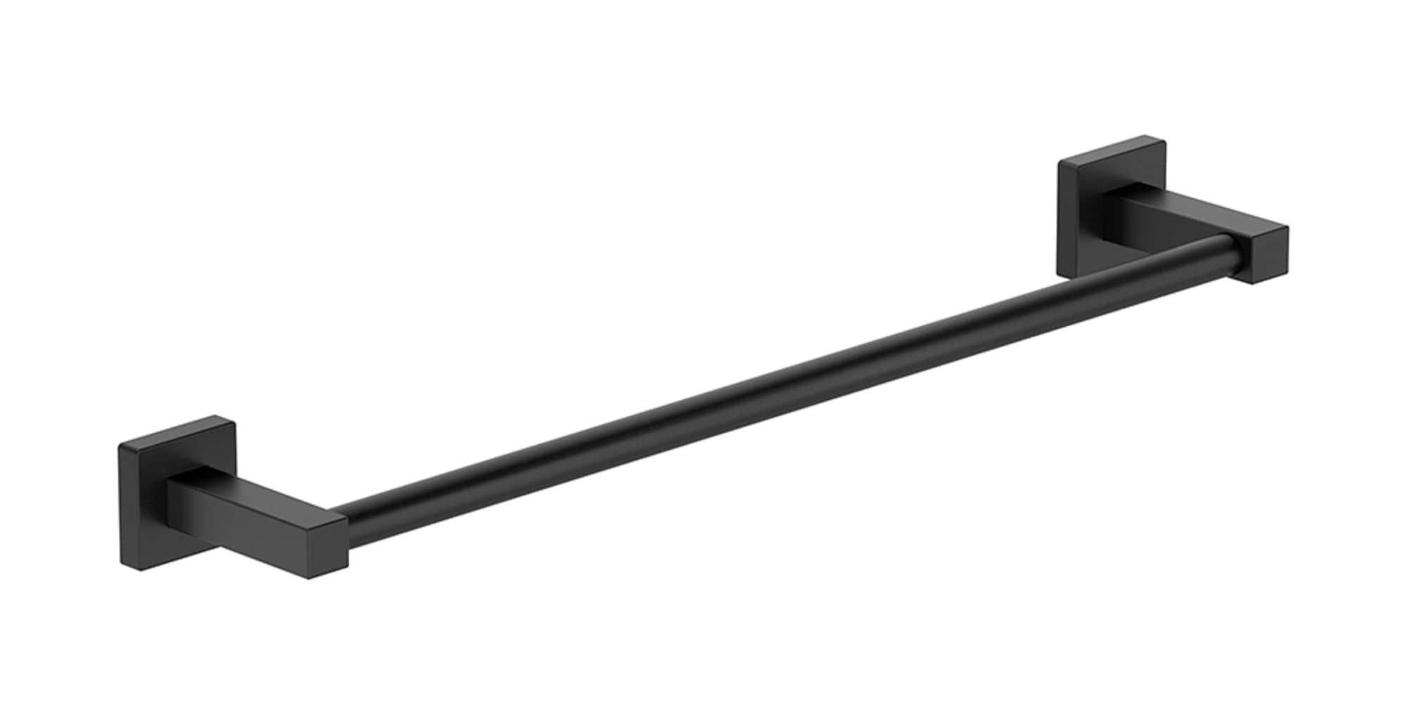 Matte Black 24" Wall-Mounted Metal Towel Bar