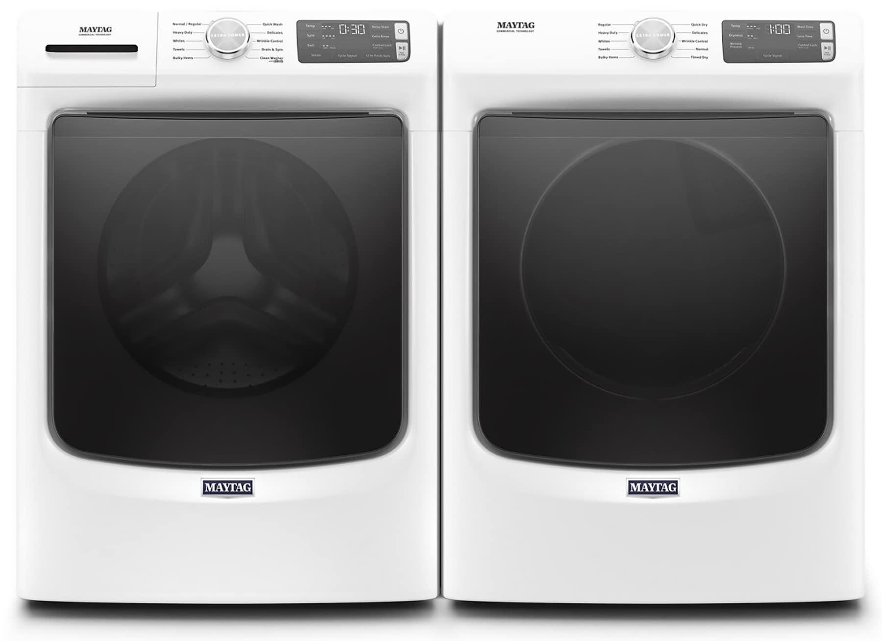 Maytag MED5630HW 7.3 Cu. Ft. White Front Load Electric Dryer with Extra Power and Quick Dry Cycle