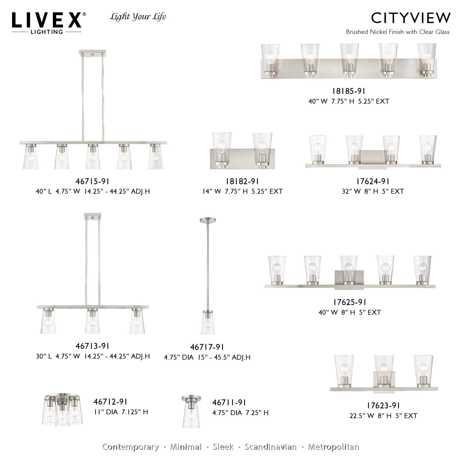 Livex Lighting Cityview 1 - Light Pendant in  Brushed Nickel