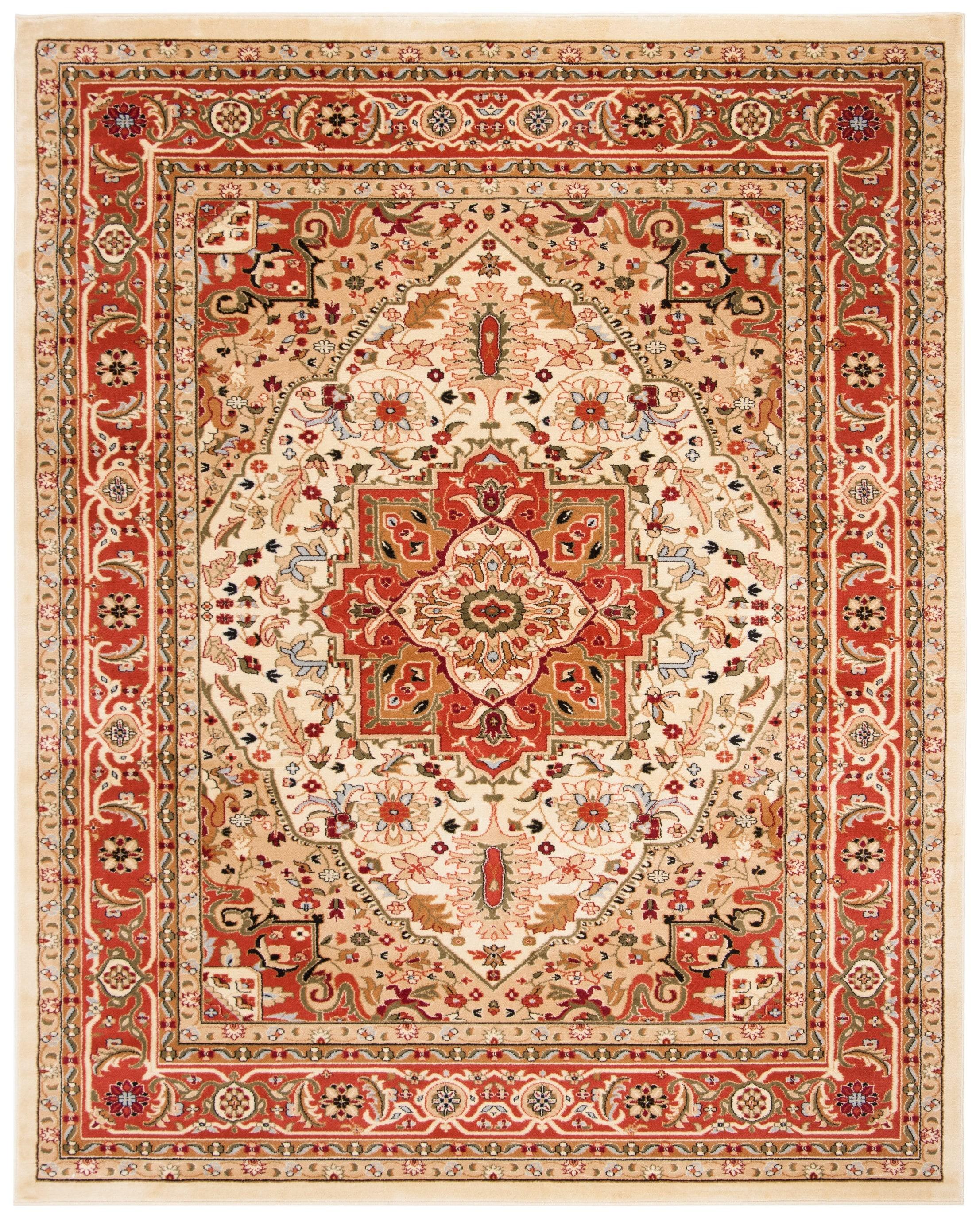 Lyndhurst LNH330 Power Loomed Area Rug - Ivory/Rust - 8'x11' - Safavieh.