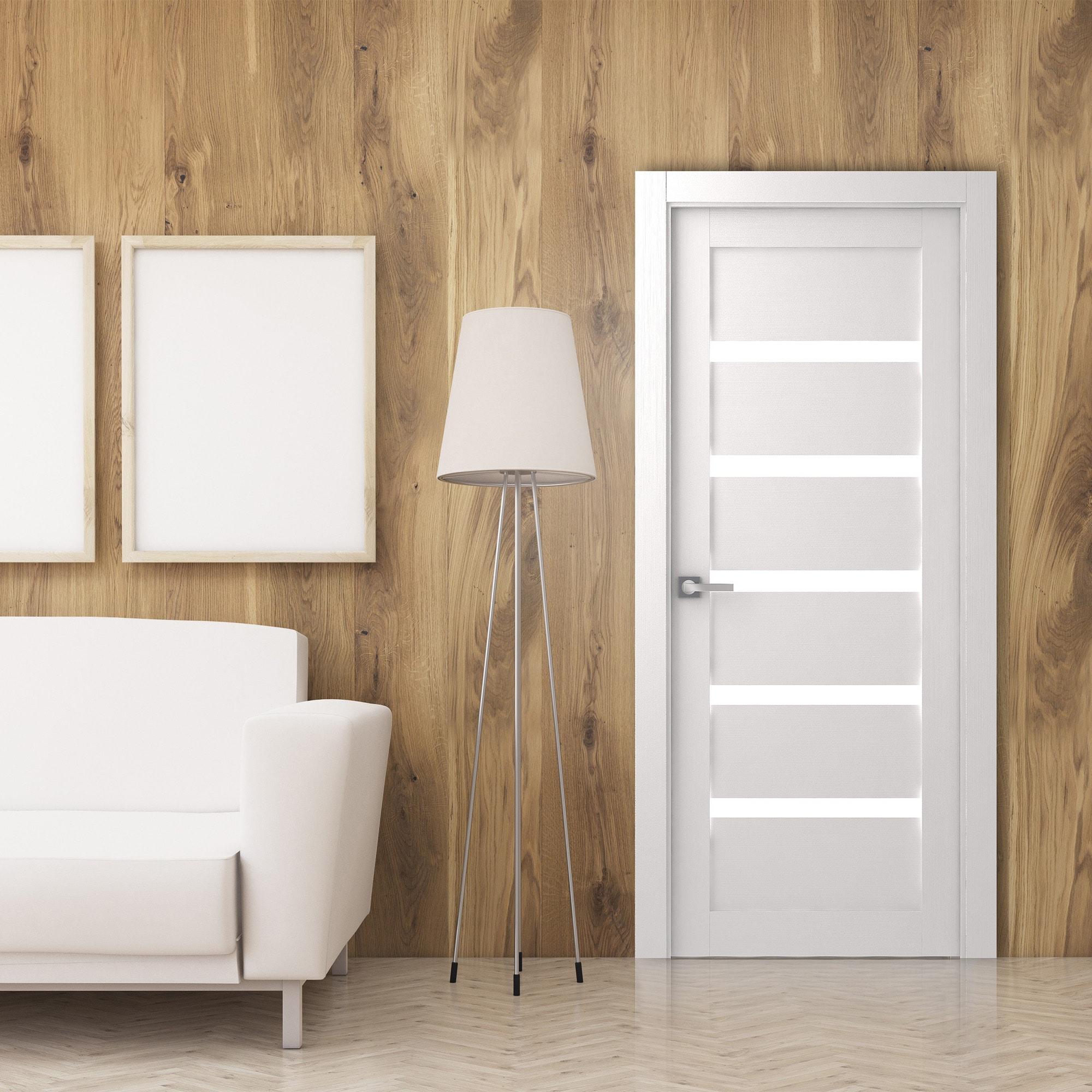 Belldinni Leora Paneled Manufactured Wood and Glass Standard Door Slab