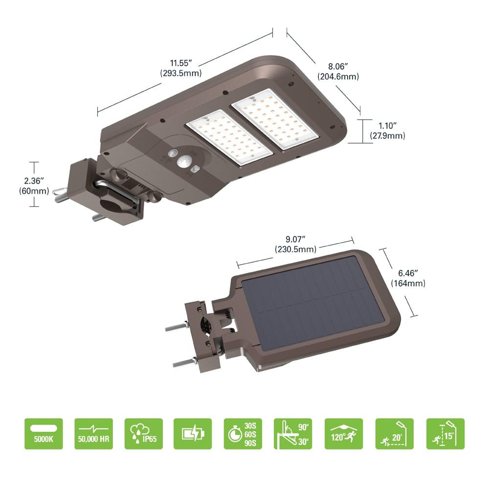 1 - Head LED Solar Powered Dusk to Dawn Outdoor Security Flood Light with Motion Sensor
