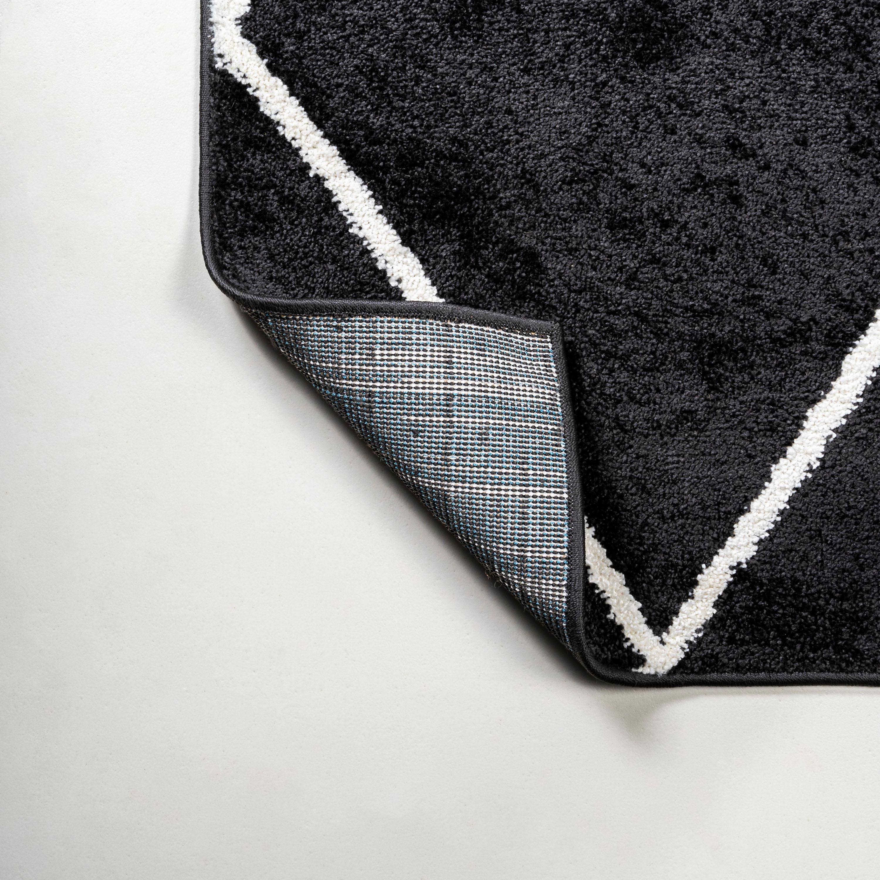 2'x10' Cole Minimalist Diamond Trellis Runner Rug, Black/White - JONATHAN Y