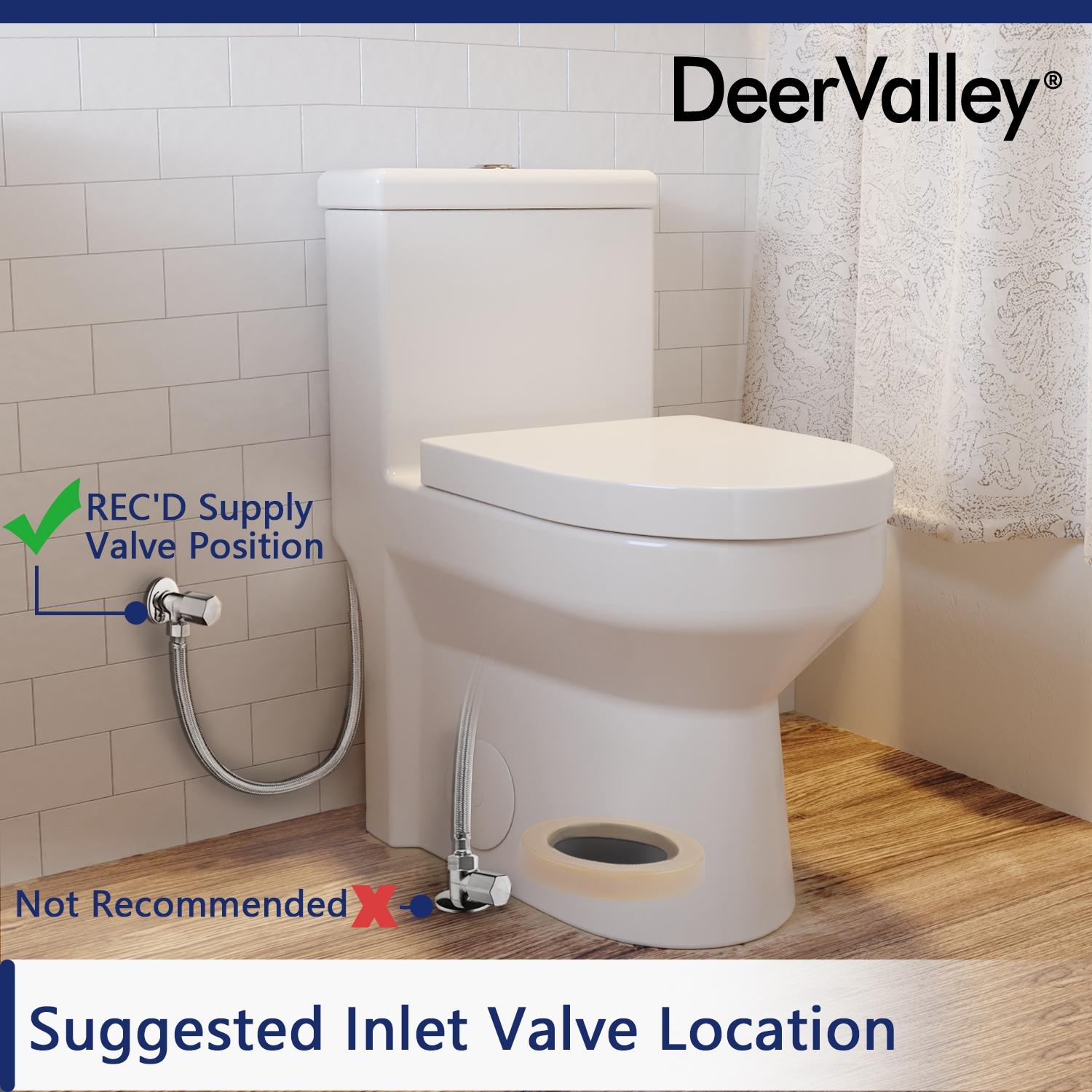 DeerValley Liberty Compact Toilets One-Piece Toilet With High-Efficiency Flush Round Toilet for Space-Saving Floor Mounted (Seat Included)