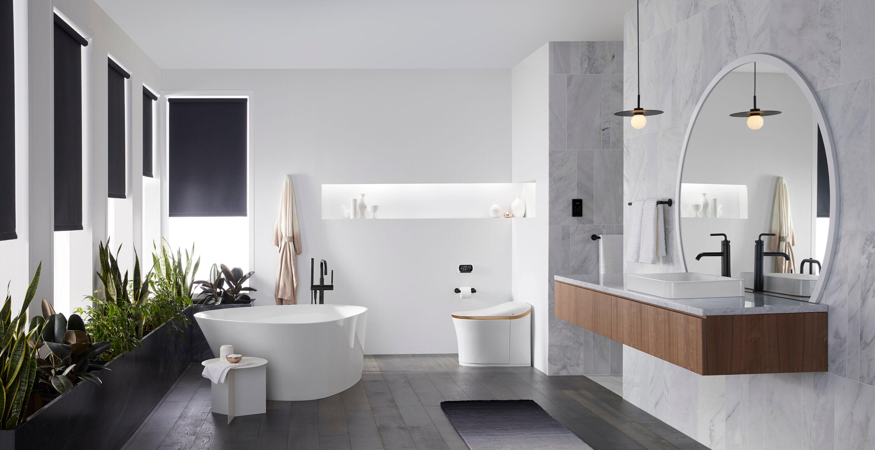 Purist® Floor-Mount Bath Filler Trim with Handshower