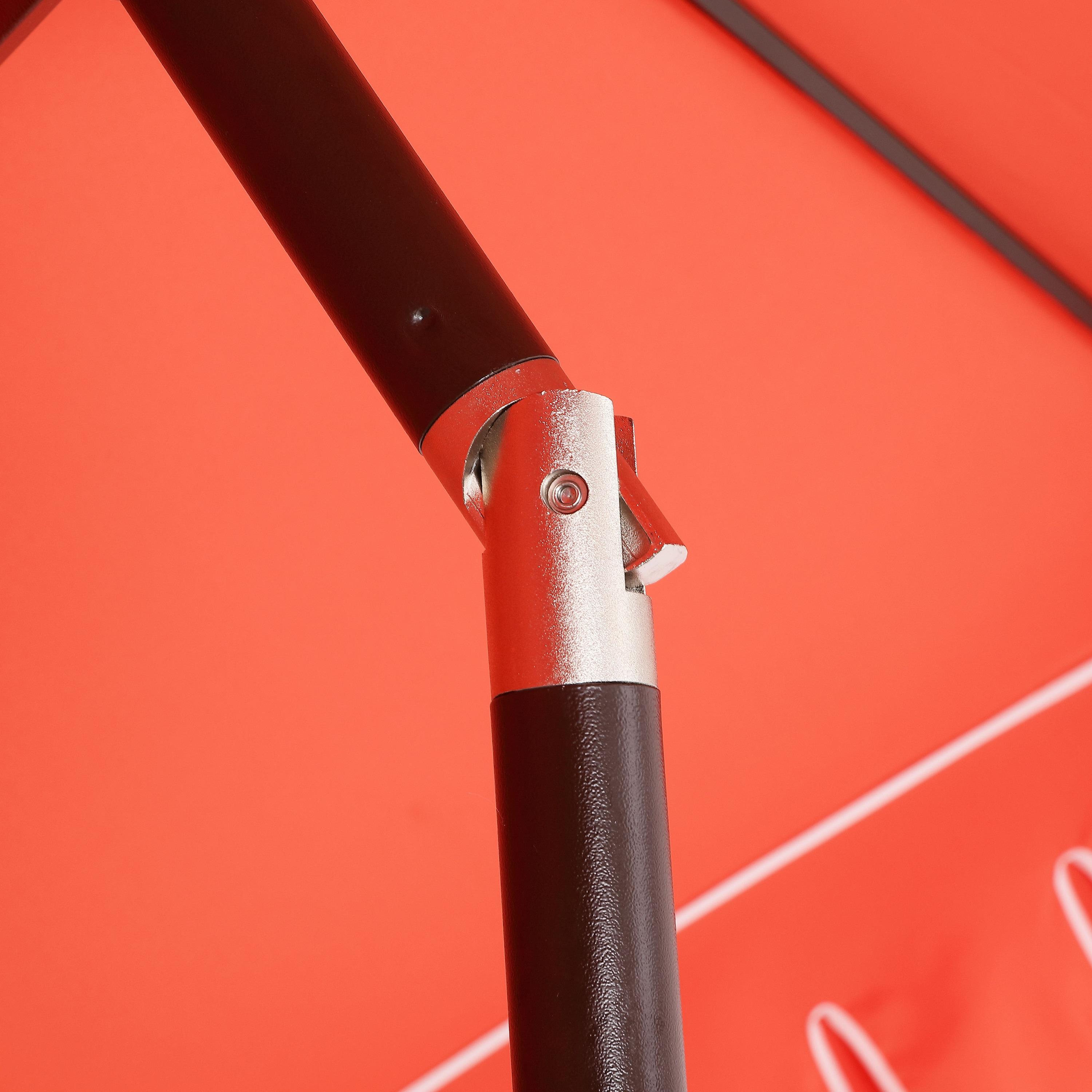 Red Barrel Studio® Beeliar 9 ft. Classic Scalloped Fringe Market Patio Umbrella with Auto-Tilt, Crank, and UV Protection