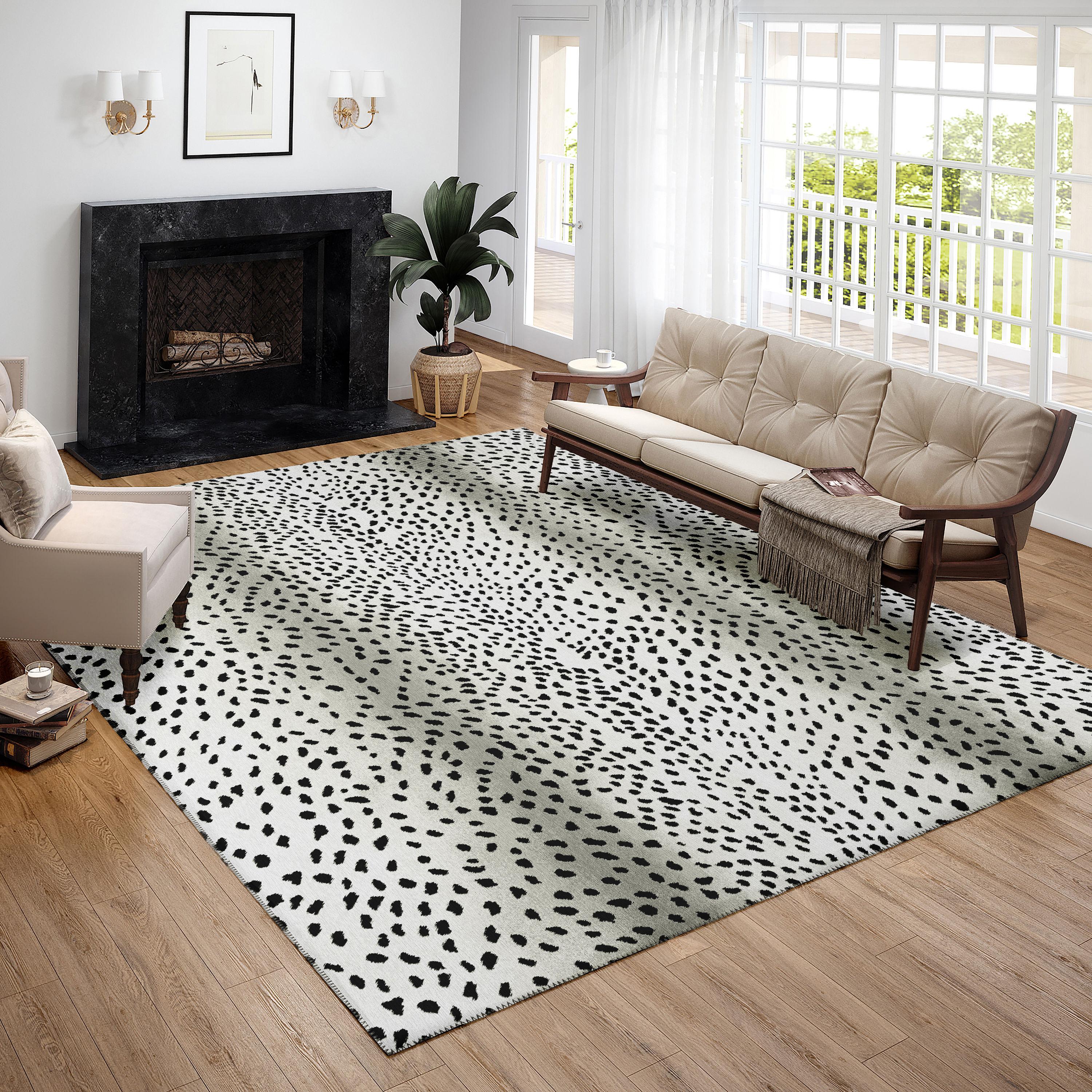 Addison Rugs Indoor/ Outdoor Addison Safari Gazelle Animal Print Washable Area Rug 9' x 12' - Pearl