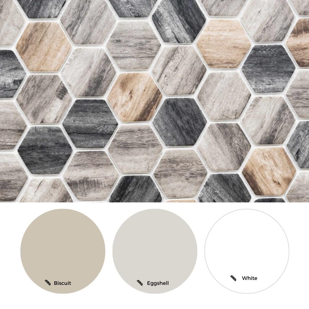 The Tile Life Honeycomb Greige 1.88x1.88 Glass Mosaic Wall Tile - 1 Sheet (1.12 Sq. ft.)